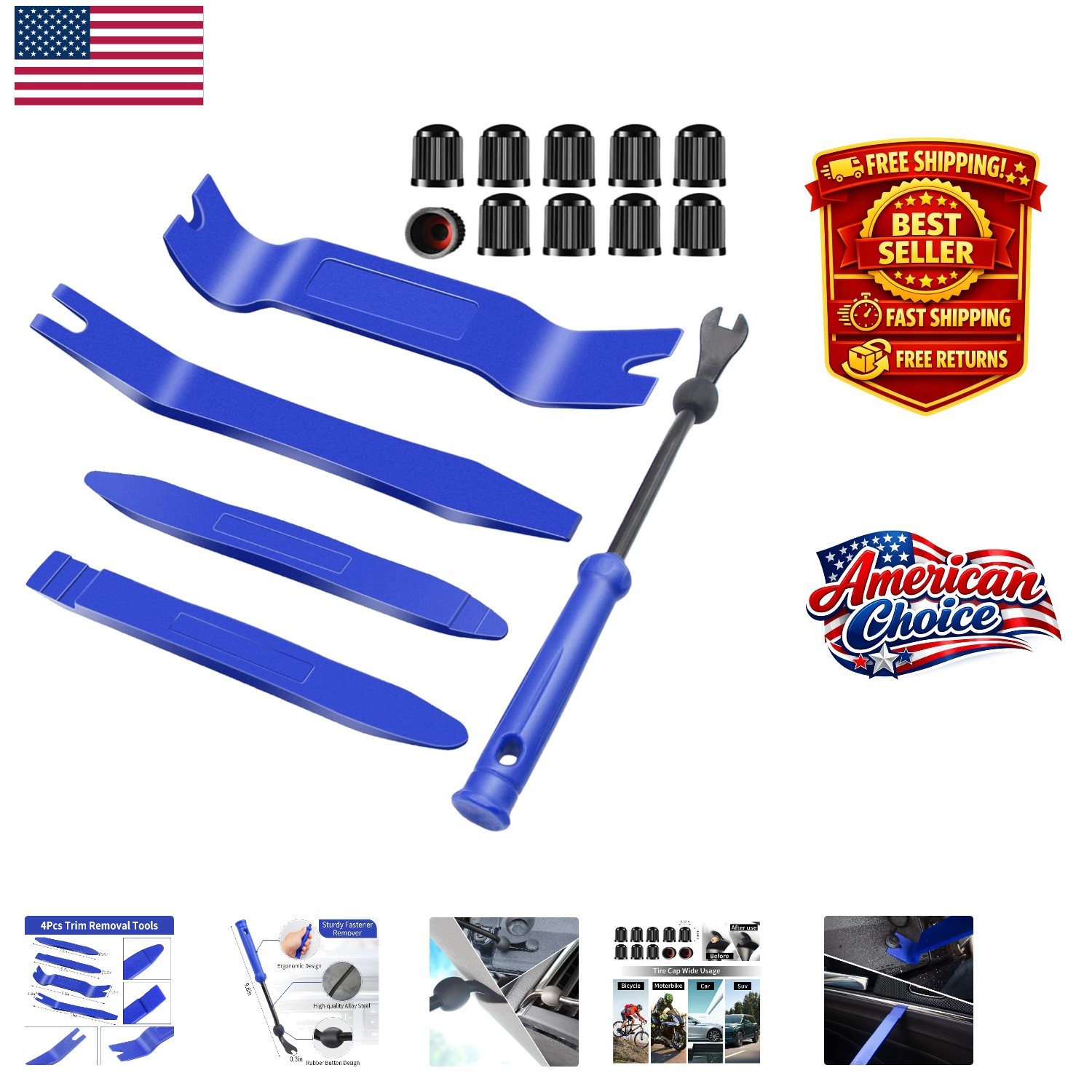 Heavy-Duty 15-Piece Auto Clip & Fastener Removal Tool Set – Lifetime