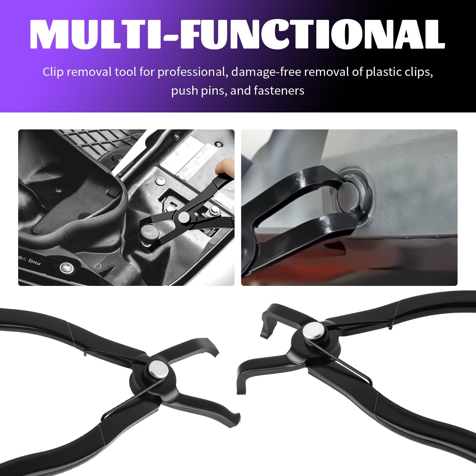 Car Push Pin Removal Tool Set 2PCS Angled Pliers for Trim & Bumper Clips