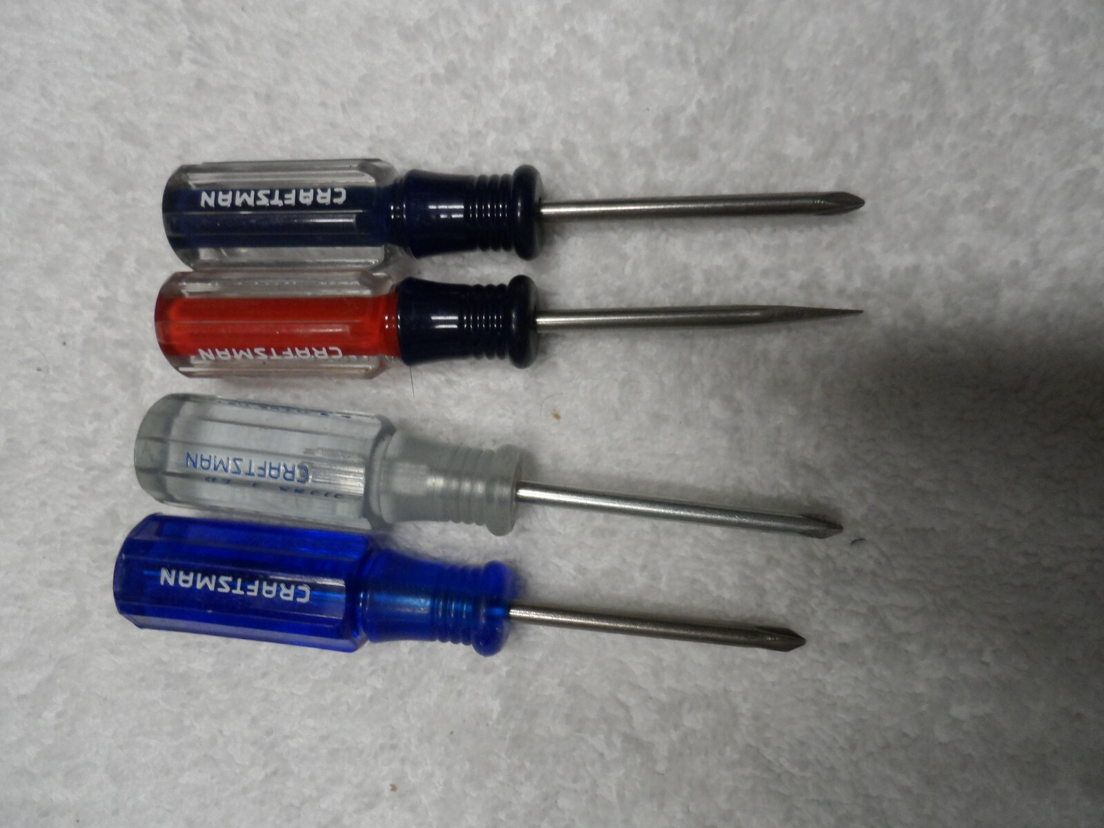 Craftsman NOS Mini Phillips Slotted Screwdriver Set, 1-1/2″, made in USA – 4 pcs