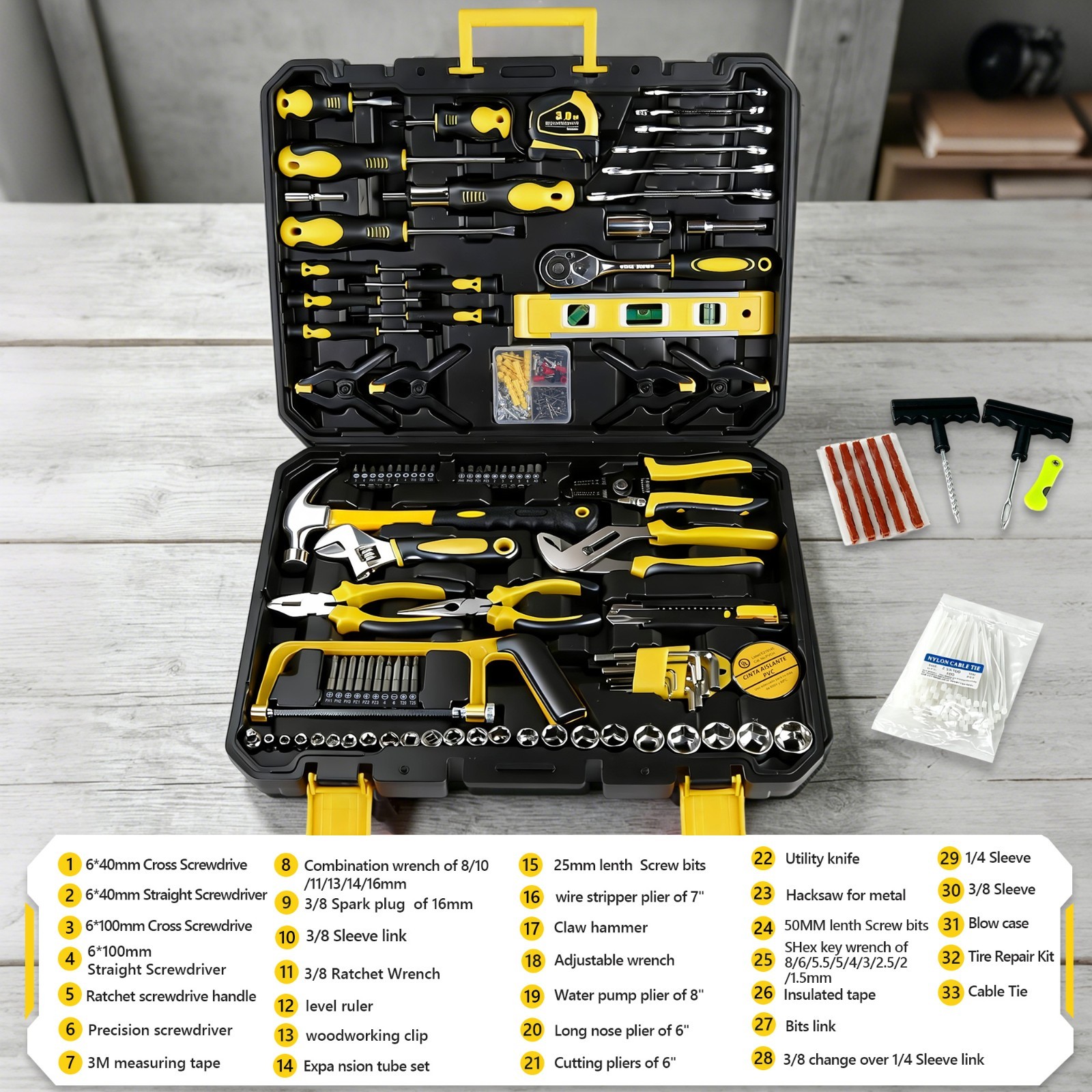 436PCS Stainless Steel Socket Wrench Tool Set for Home Auto Repairs