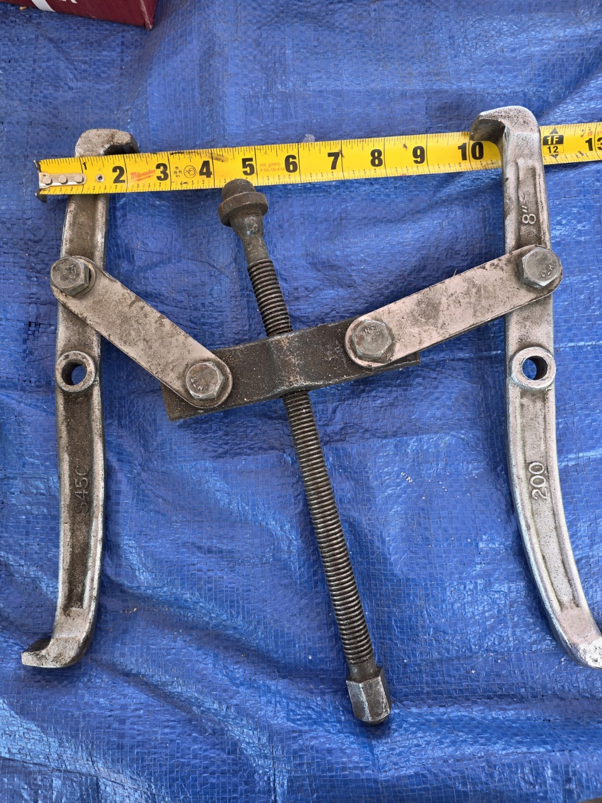 3-Jaw Slide Gear Puller, Model S45C 200, Flywheel 8” Inch OBO