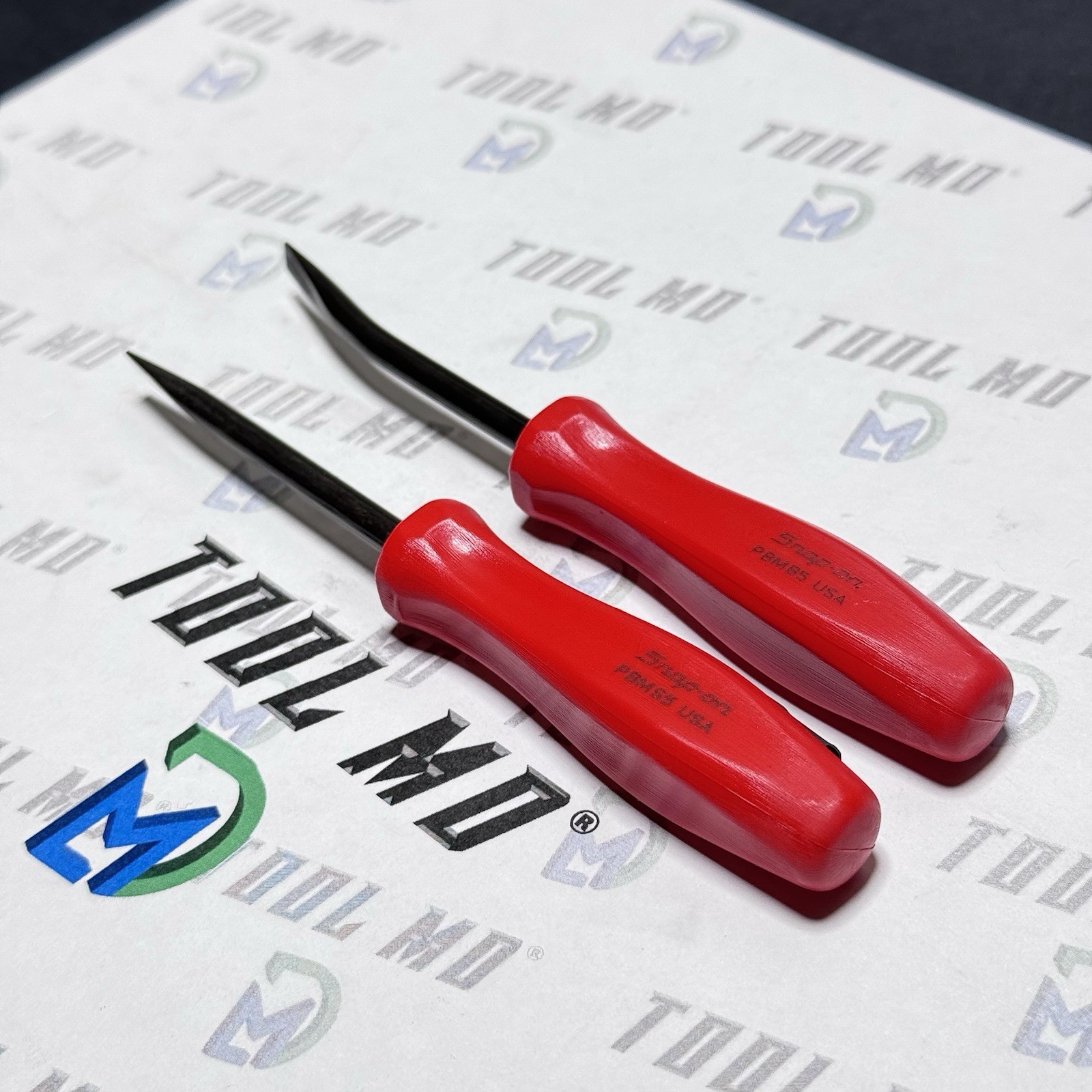 Snap-on Tools USA NEW 2pc RED 5″ Straight Bent Mini Pocket Prybar PBMS5 PBMB5