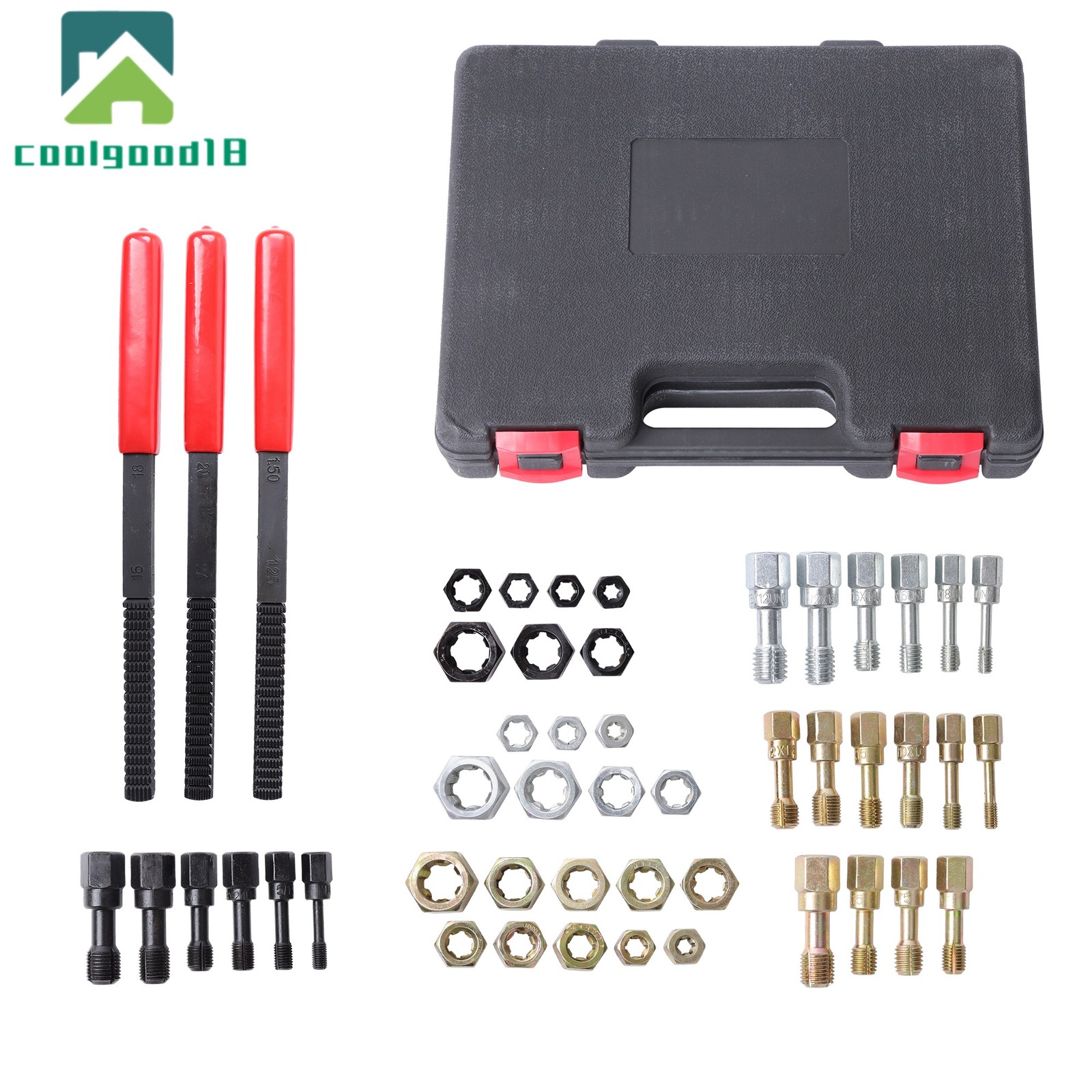 49Pcs Thread Chaser Set UNC UNF & Metric Thread Repair Kit with Taps & Dies