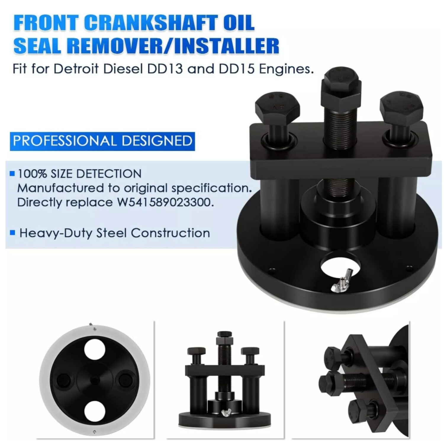 For Detroit DD13 DD15 Front Crankshaft Seal Remover Installer Tool W541589023300