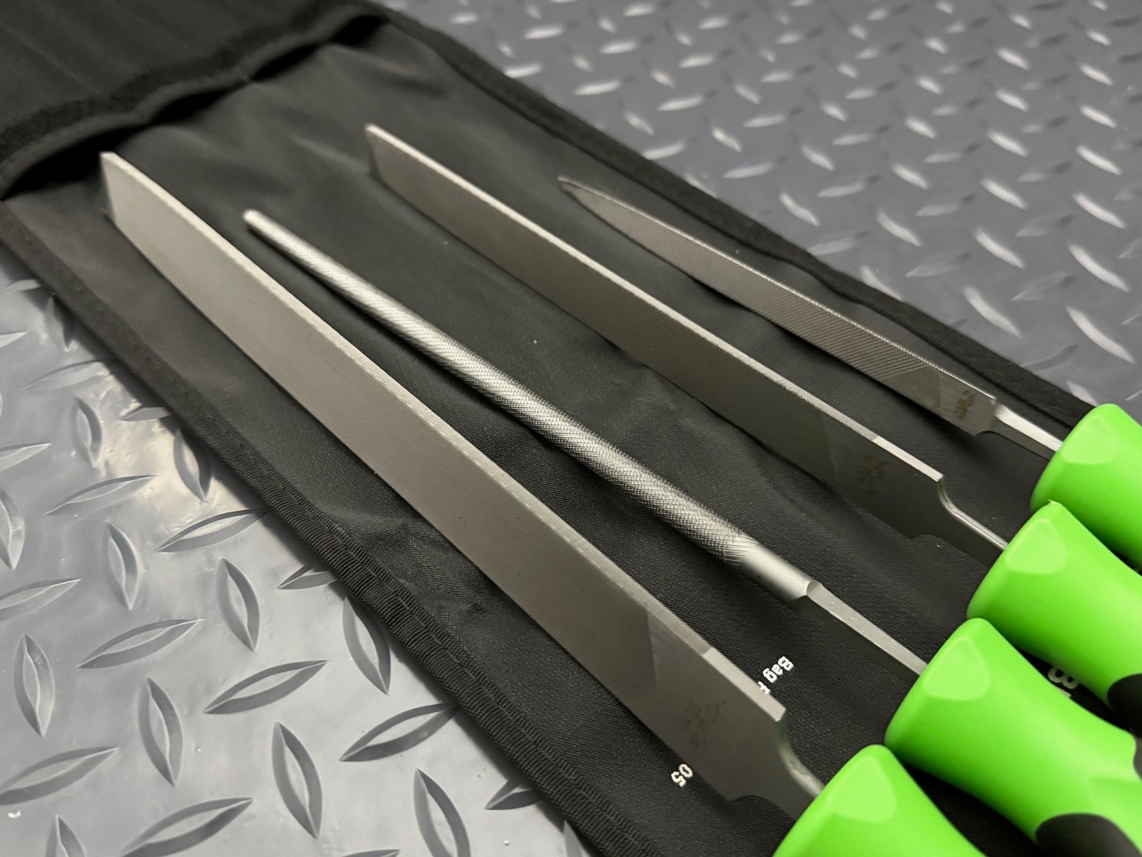 snap on tools green 4 pc file handle set with pouch sghbf500ag new free shipping