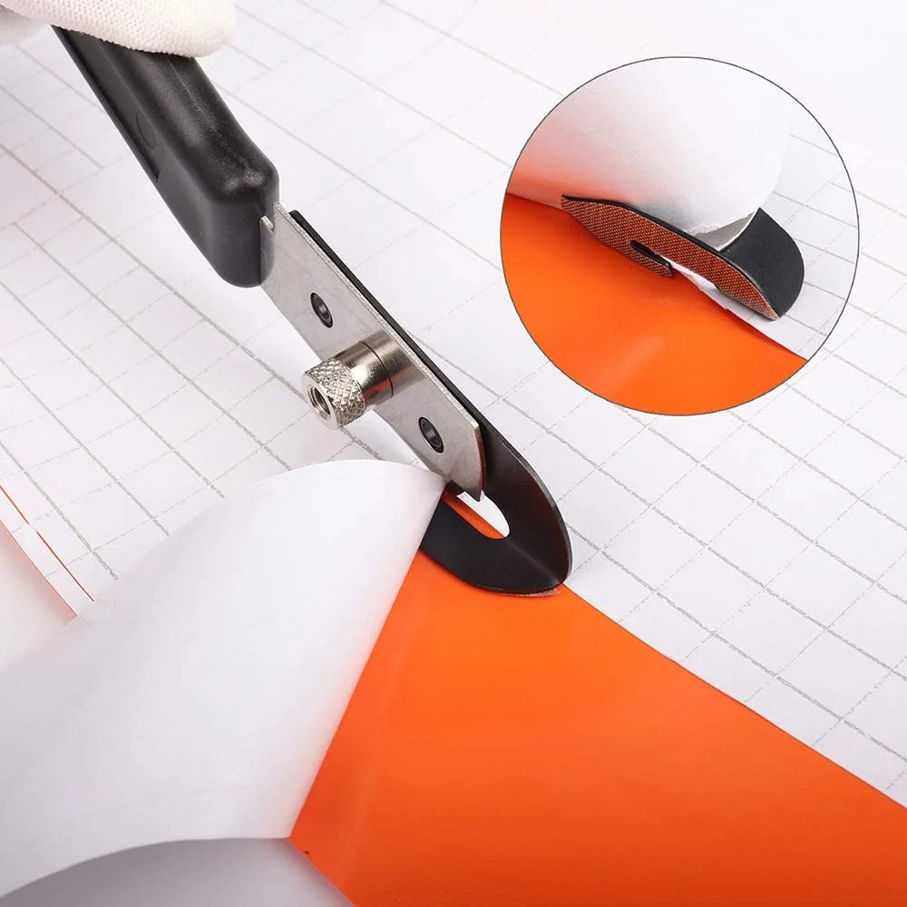 Vinyl Backing Paper Stainless Steel Cutter With PTFE-Coating – 10 Extra Blades