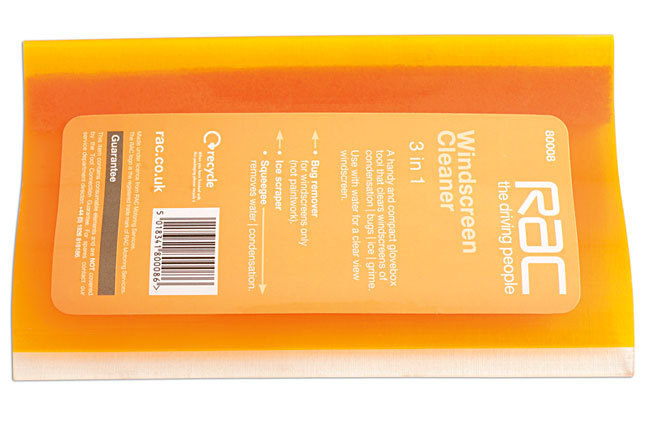 RAC 3 IN 1 WINDSCREEN GLASS CLEANER ICE FROST SCRAPER BUG REMOVER TOOL