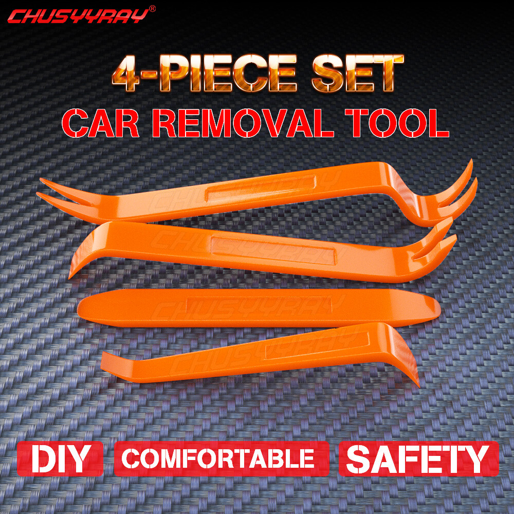 4 PIECES PLASTIC CAR RADIO DOOR CLIP PANEL TRIM DASH AUDIO REMOVAL PRY KIT TOOL