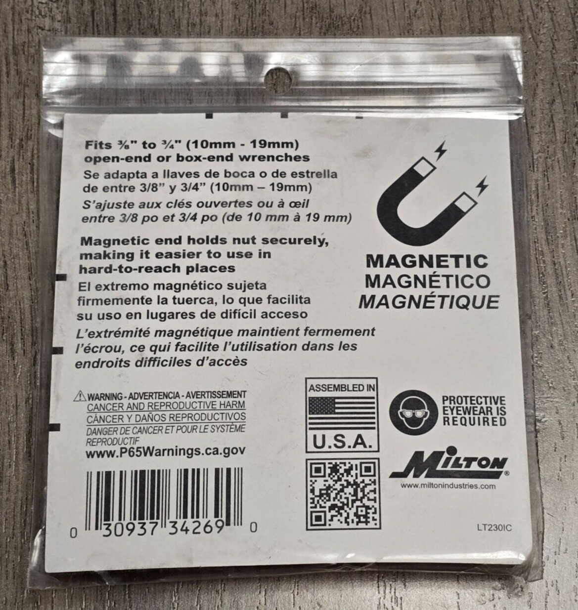 Milton Clip on Magnetic Nut Holder fits Wrenches 3/8″ to 3/4″ or 10-19mm #LT230