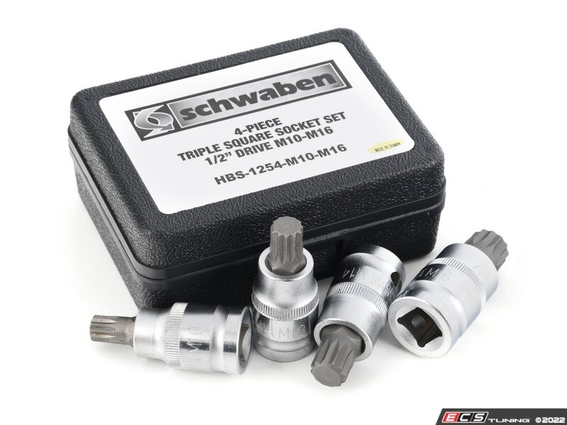 Schwaben Triple Square Socket Kit – 4 Pieces (M10, M12, M14, M16)