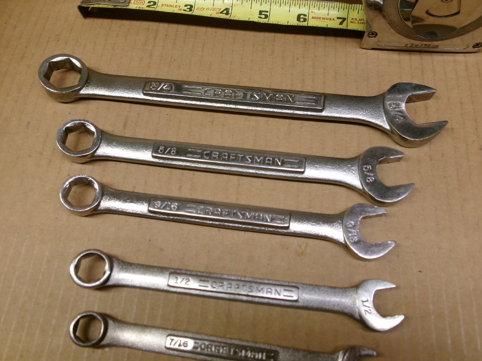 Craftsman 6-Piece 6-Point Metric Combination Wrench Set / Lot