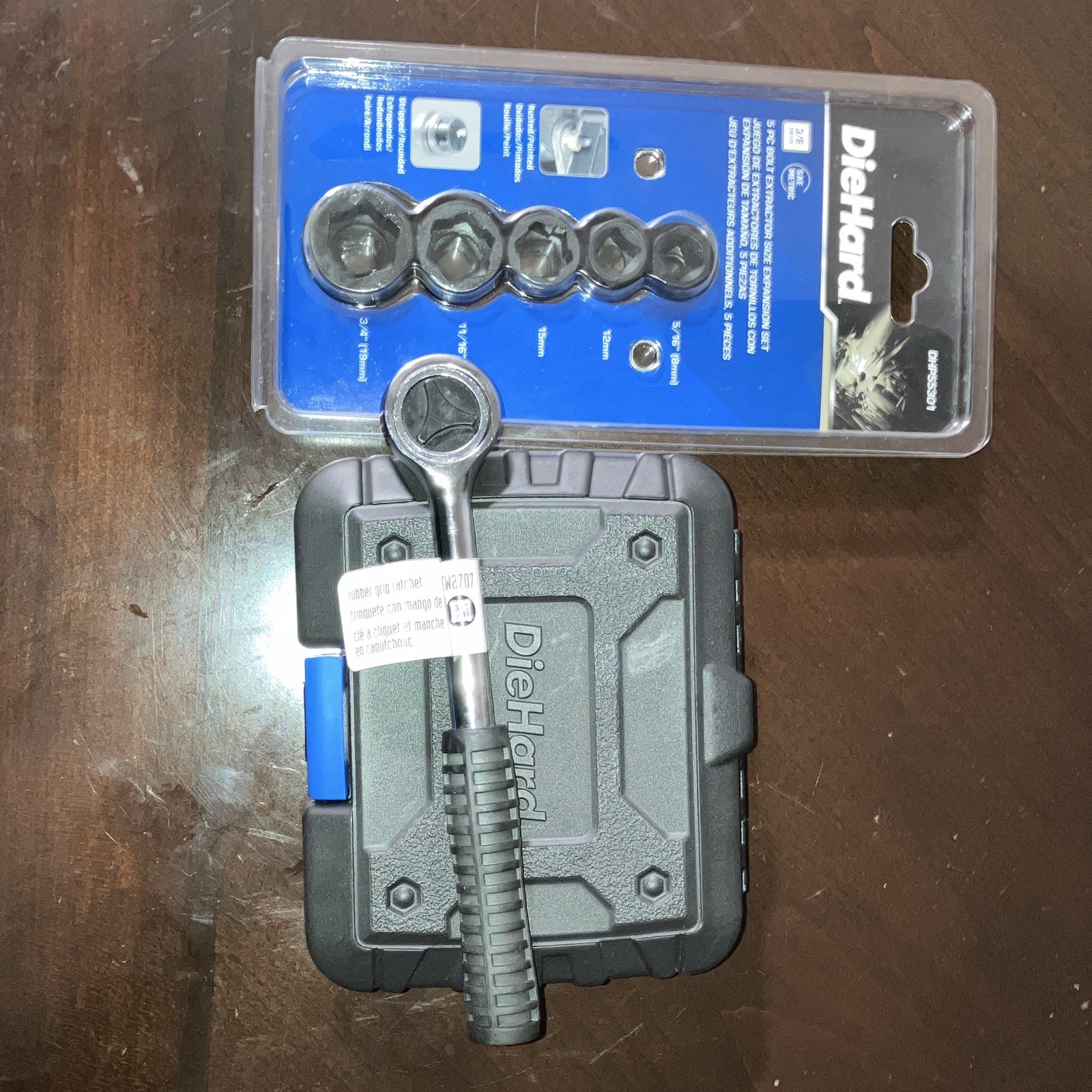 DieHard Bolt Extractor Set (Full Set + 5- Piece Expansion) W/ Case & 3/8 Ratchet