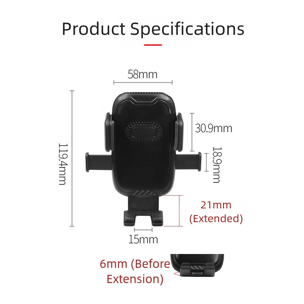 Black Silver Car Air Vent Phone Holder Compatible with Phones For 47 to 72 Inch