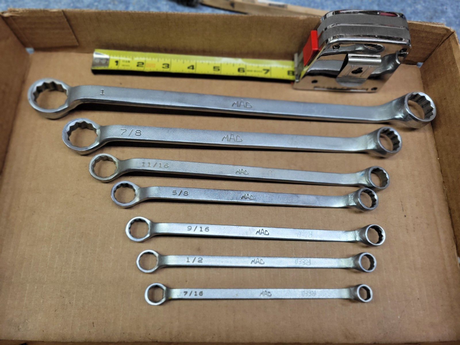 Mac Tools USA 7-Piece SAE Offset Double Box Set / Lot BL Series 3/8 – 1″