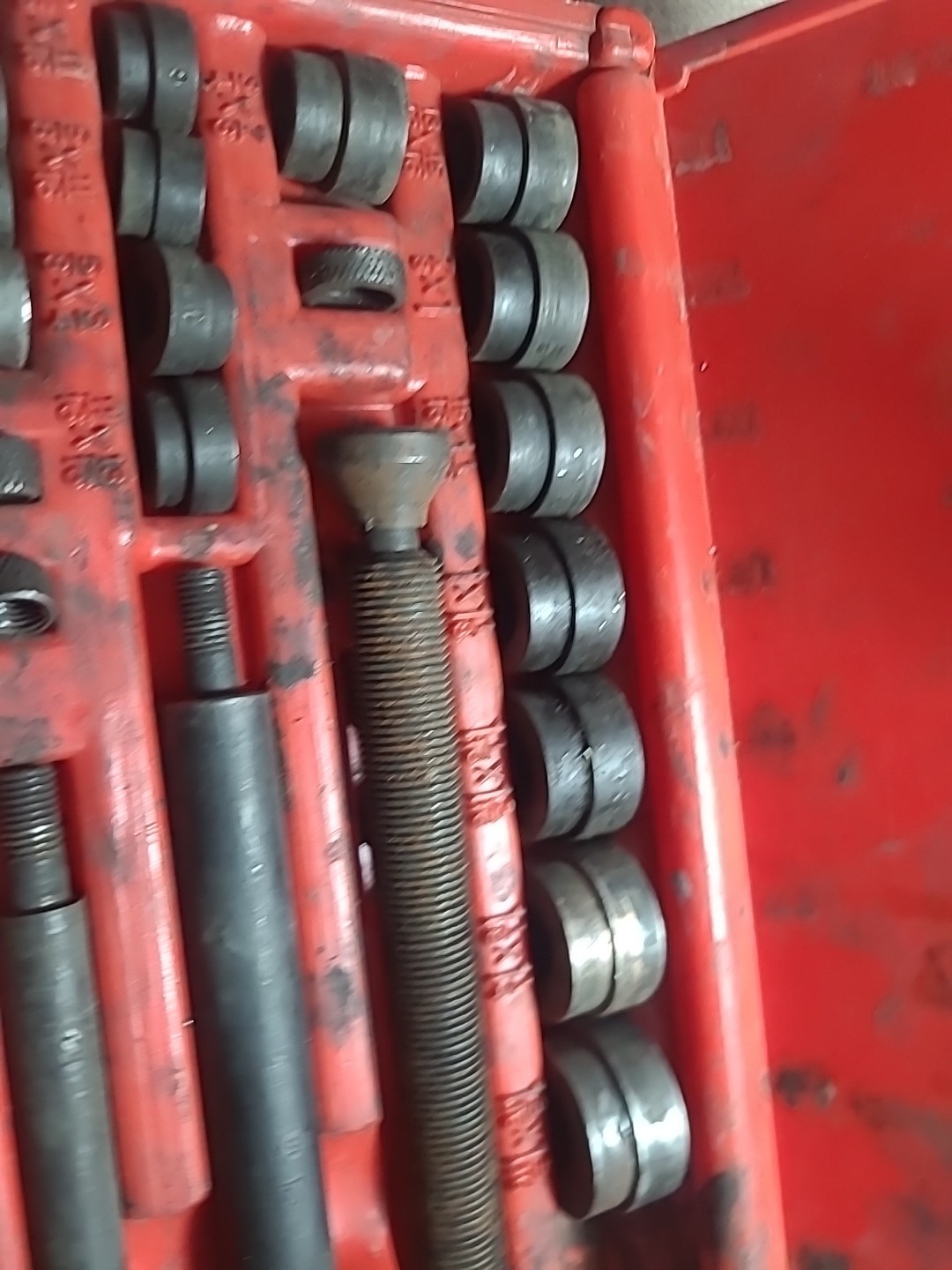Snap-On A157C Bushing Driver Set in PB20 Case Missing a few pieces