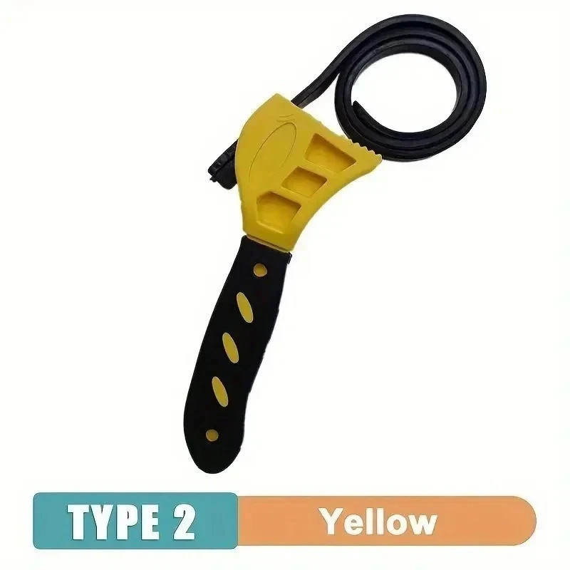 6″ Adjustable Rubber Belt Strap Wrench Metal Pipes Oil Water Filter Removal Tool
