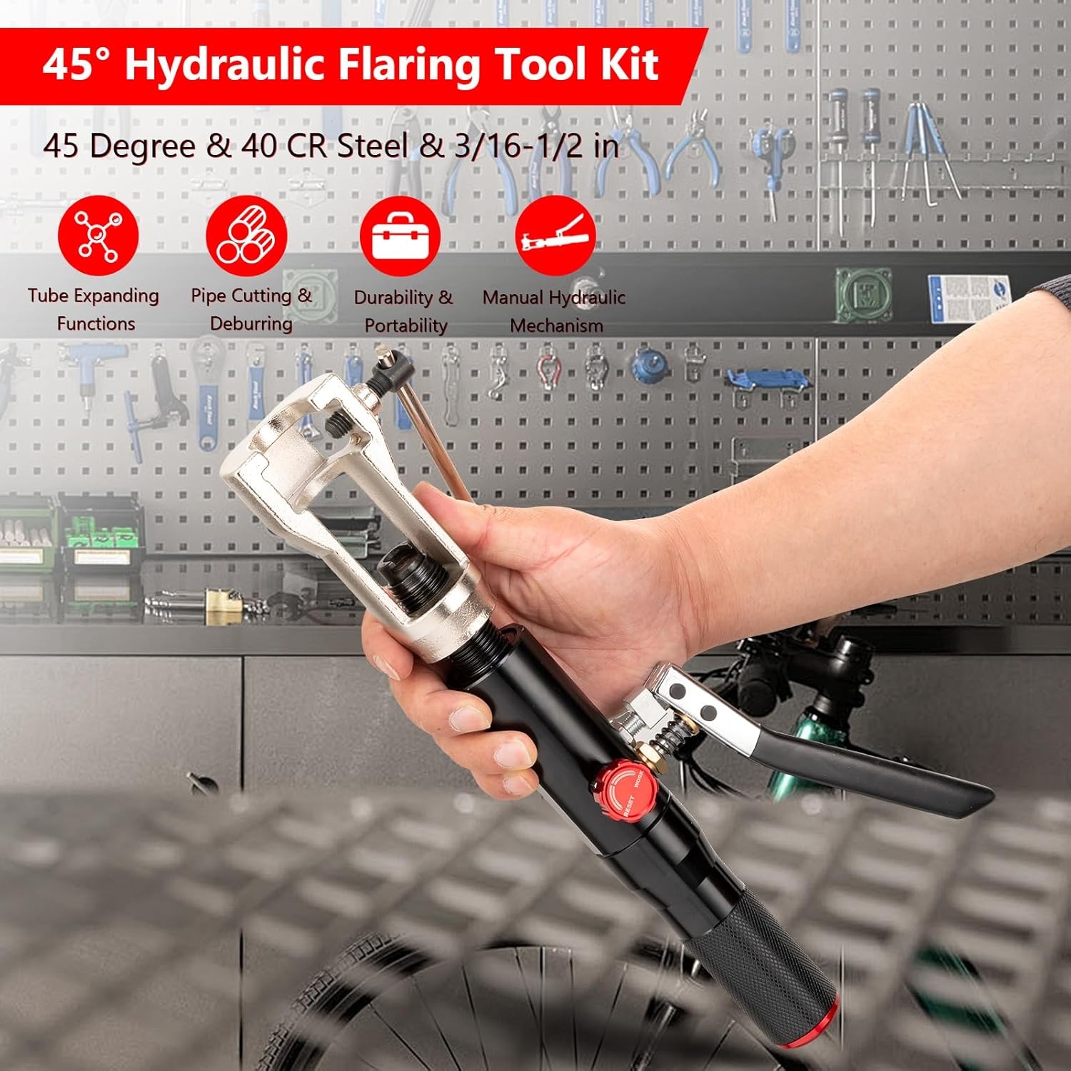 🔥Professional Hydraulic Brake Line Flaring Tool Kit, 33PCS, 45° Double & Single