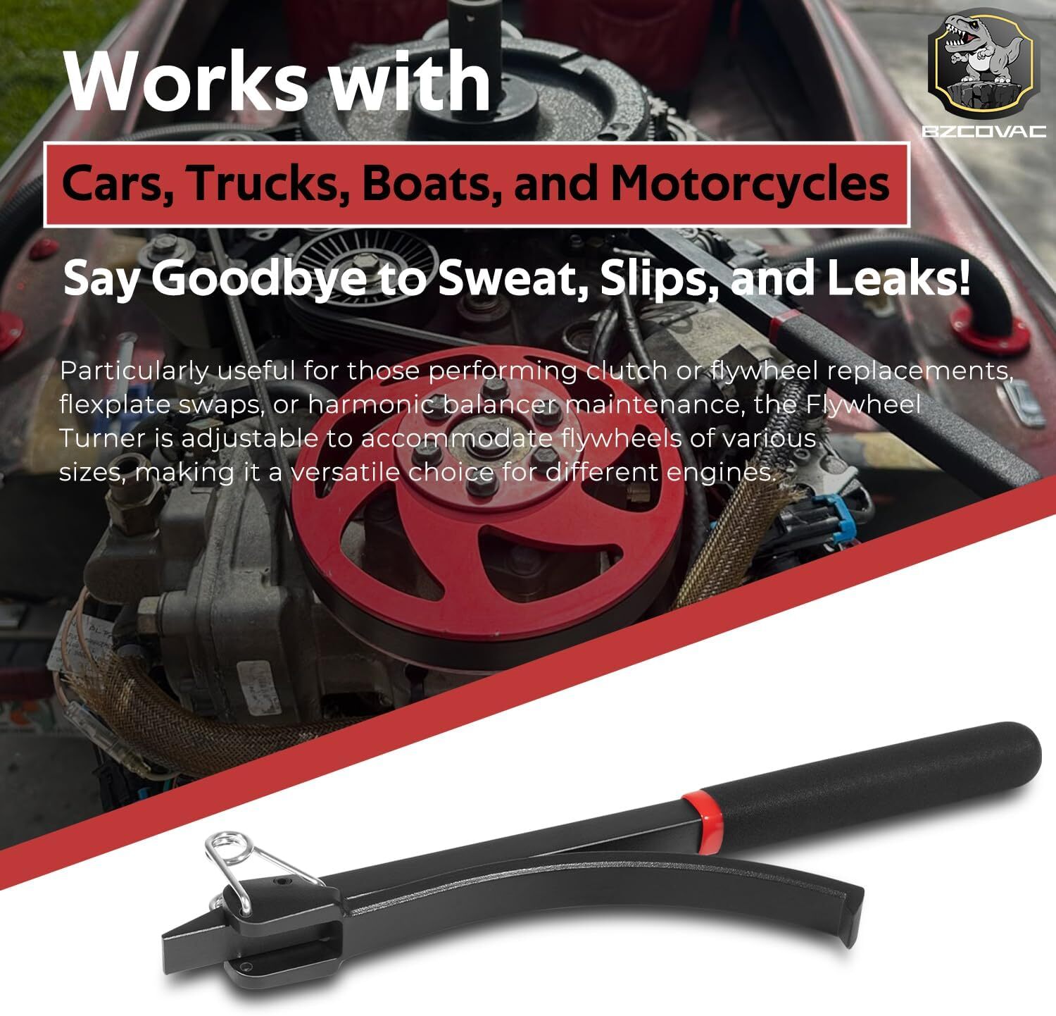 Flywheel Turner Turning Tool Wrench Flex Plate Holder For Most Vehicles New