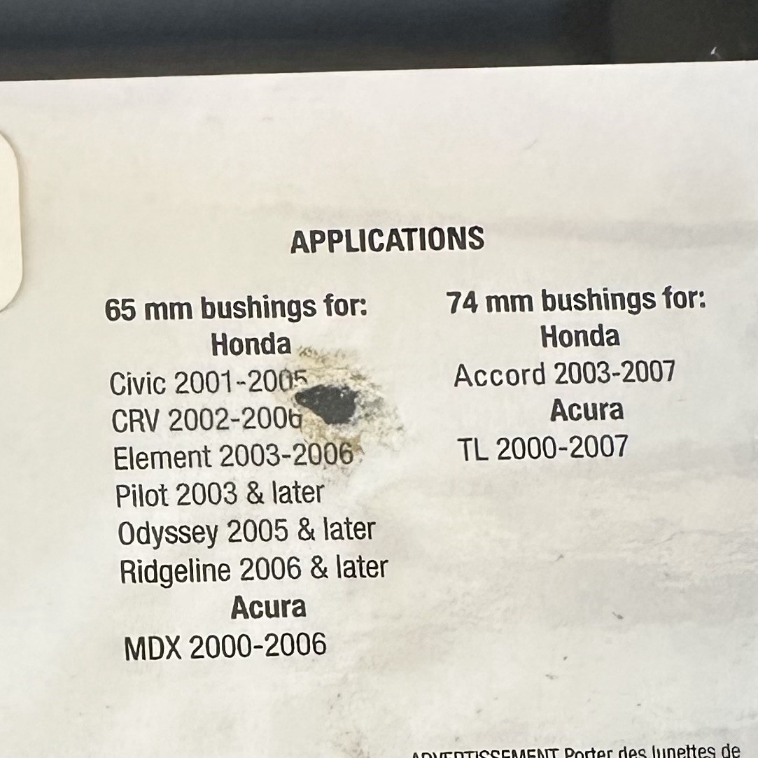SCHLEY 68100 HONDA & ACURA Front Compliance Bushing R&R Tool *RARE SOLD OUT*