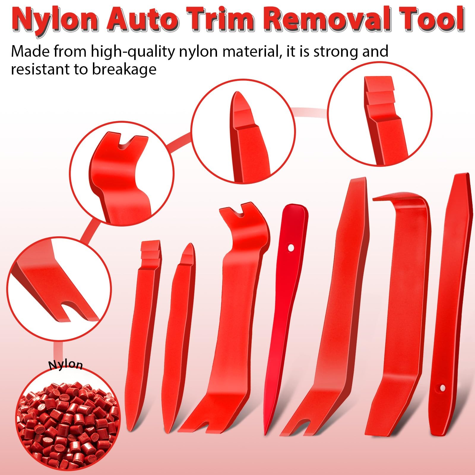 8Pcs Auto Trim Disassembly Tool Set,Nylon Plastic Fasteners Remover Tools for…