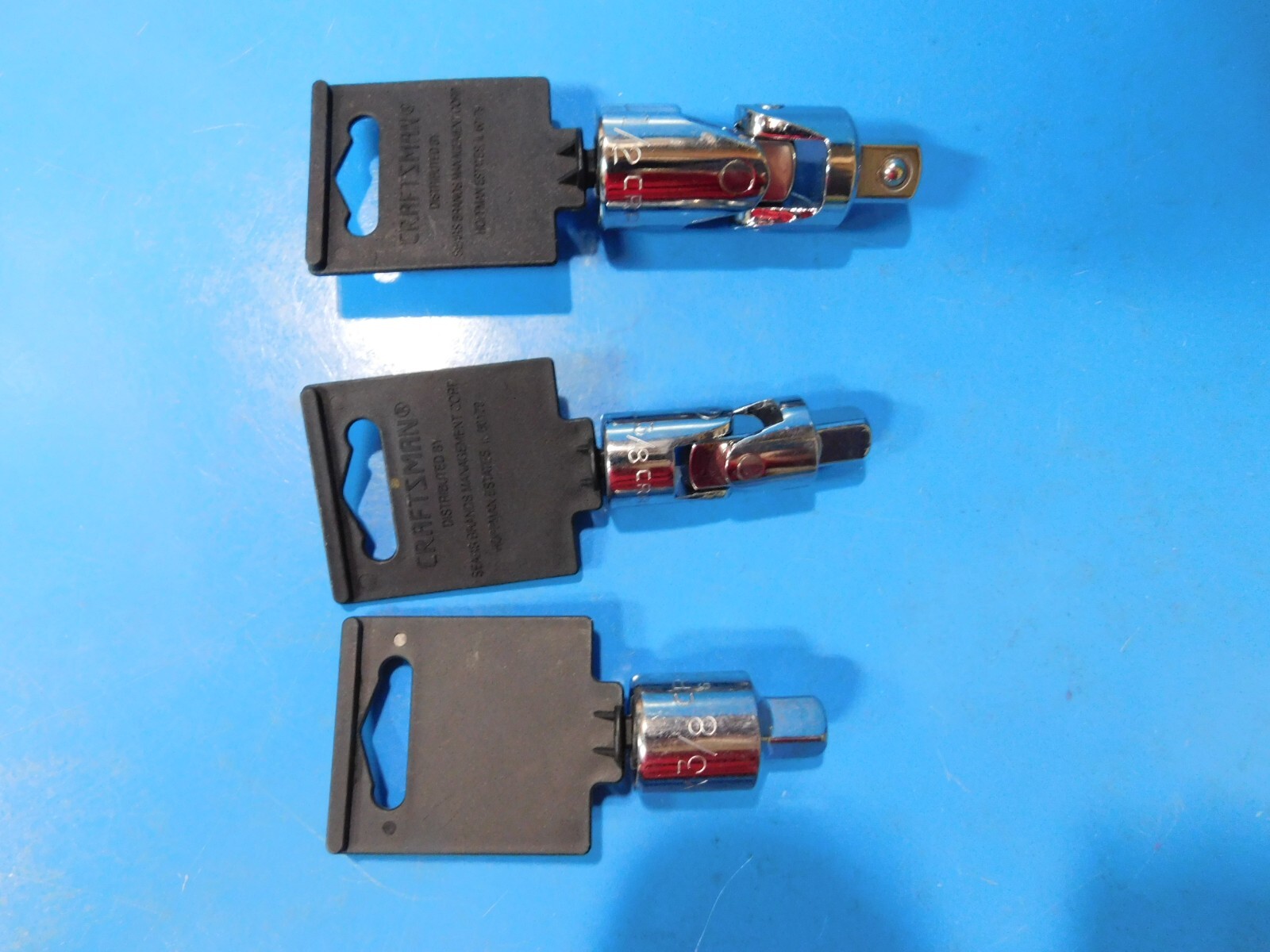 NEW,CRAFTSMAN 3/8 DR.&1/2 IN. DR UNIVERSALS, & 1/2 IN TO 3/8 IN. ADAPTER 3PC’S