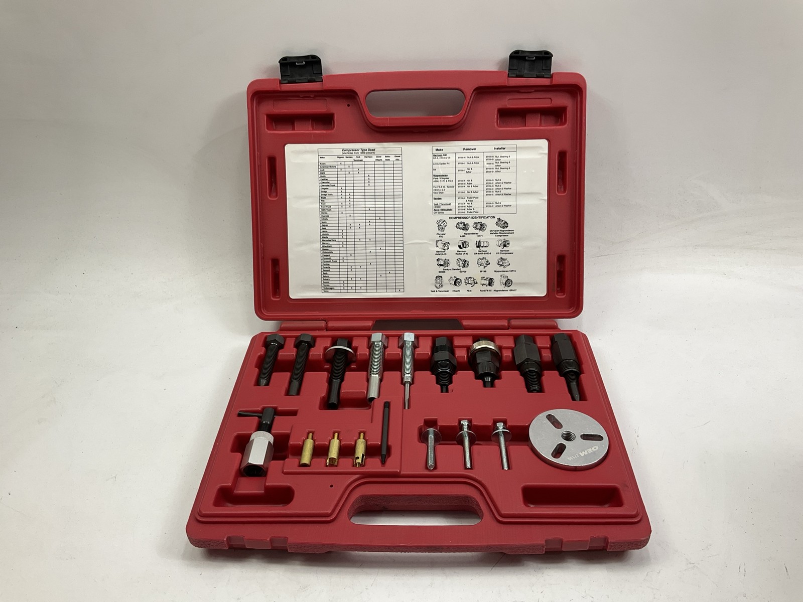USED #58 OEM TOOLS 27150 A/C Compressor Clutch Hub Removal Install Tool Set Kit