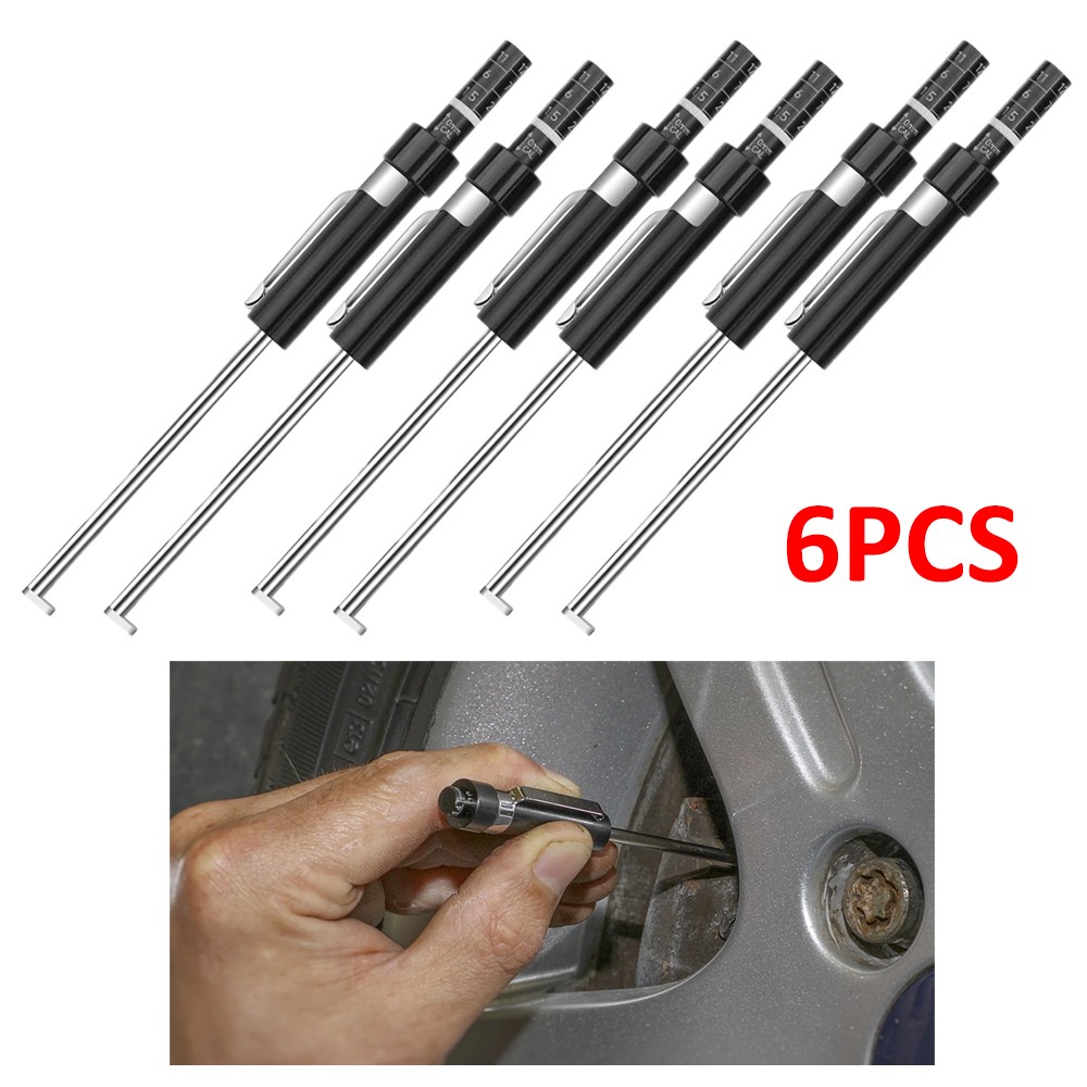 Brake Pad Thickness Gauge Measure Tool w/ Scale car Detection Pen Base Plate 6X
