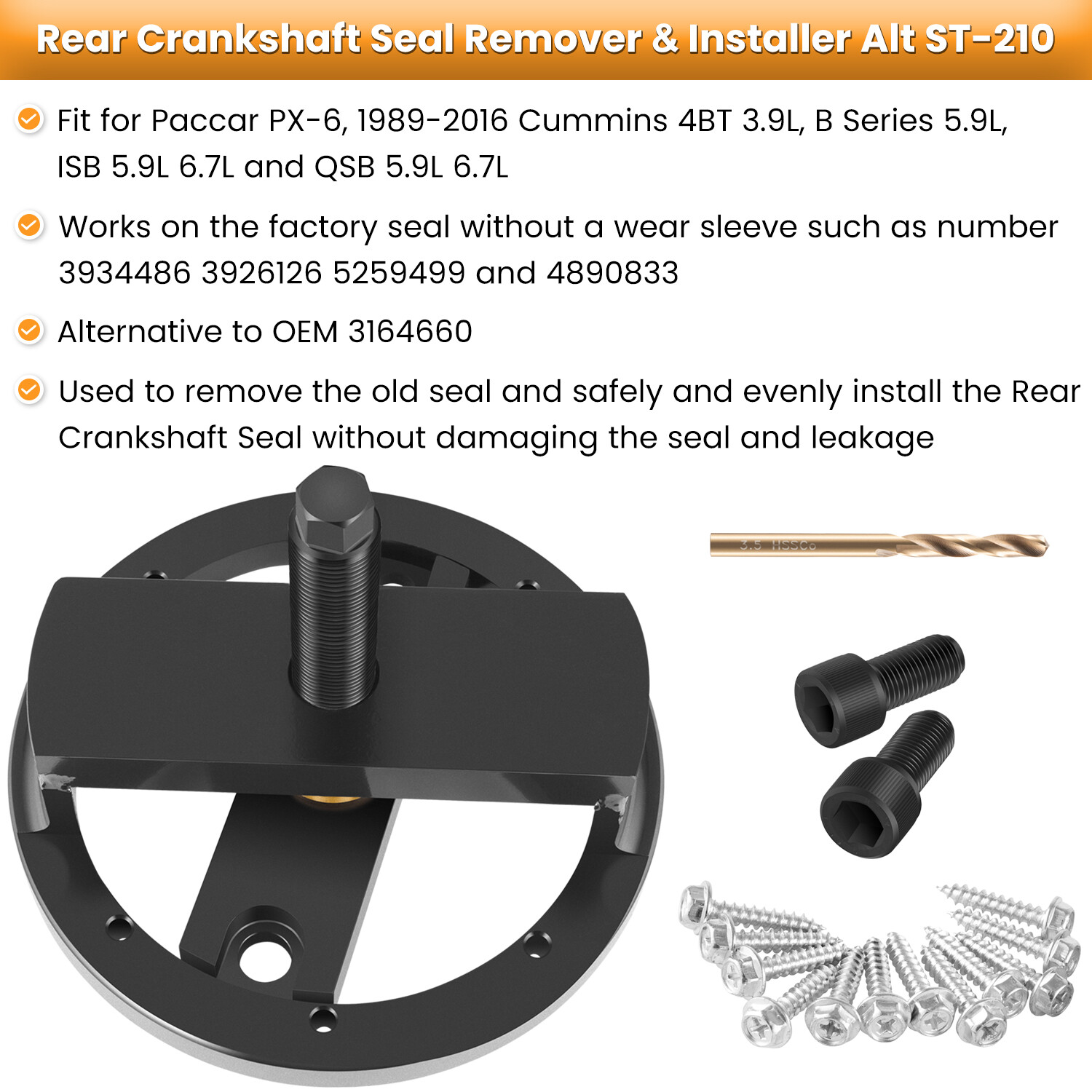 For Cummins Front+Rear Crankshaft Seal Remove Wear Sleeve Install Tool 1338 5046