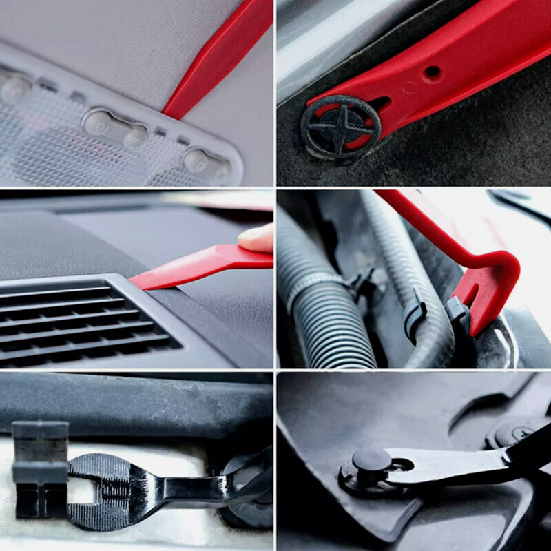 8PCS/SET Car Red Scratch Removal Tool Dash Panel Window Molding Fastener Remover