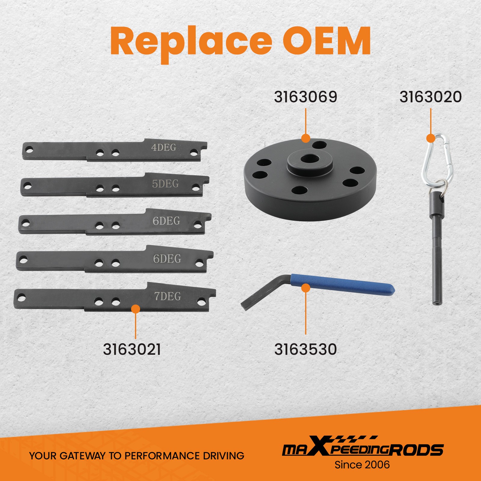 Cam Timing Tool Kit for Cummins ISX QSX X15 Engine 3163020 3163021 16PCS