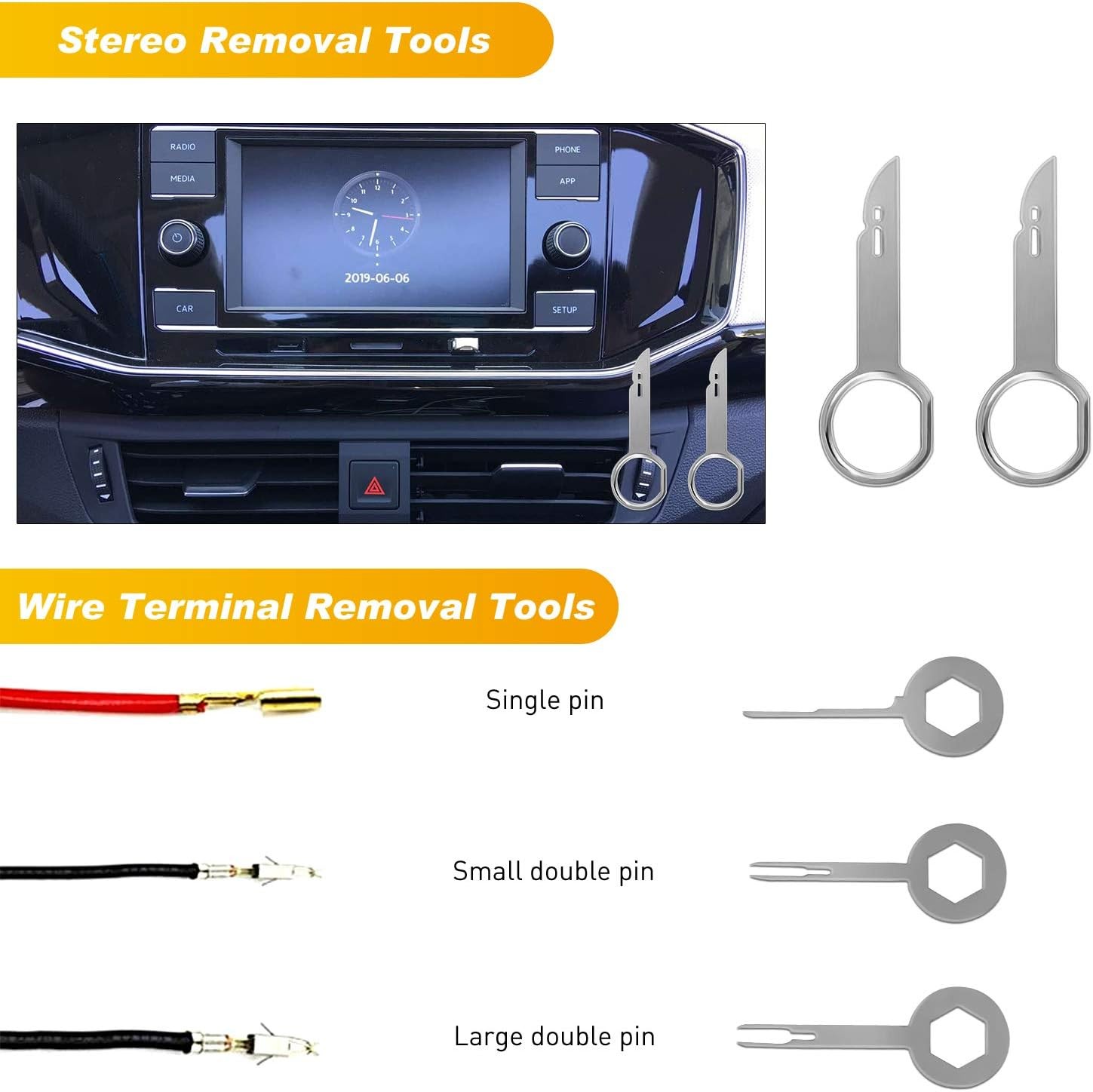 GRC-49 19Pcs Trim Removal Tool Set & Clip Plier Upholstery Remover Nylon Car