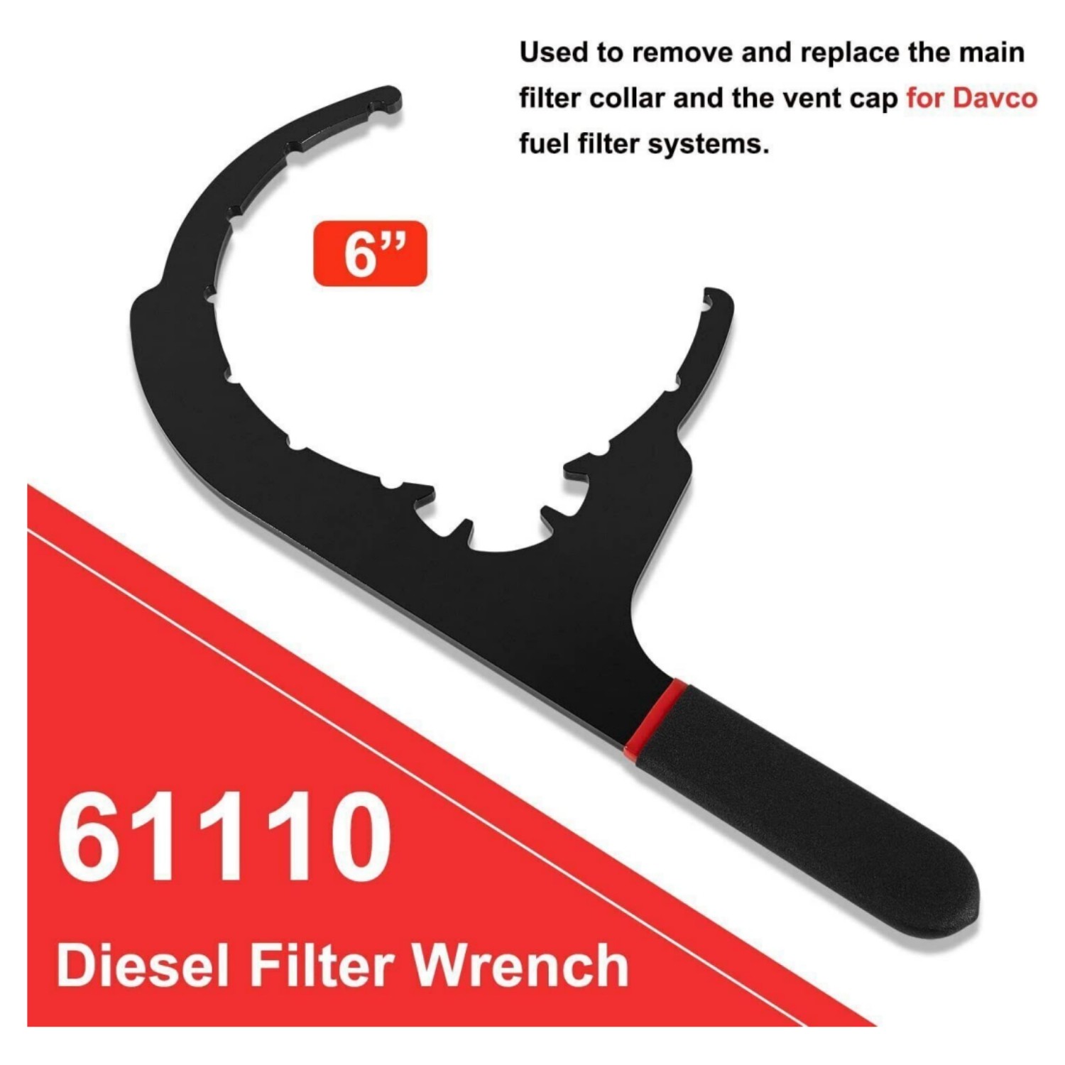 61110 Diesel Fuel Filter Wrench For 6″, Paccar Kenworth Peterbilt Cummin✨