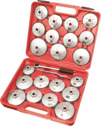 23PC Cup Type Oil Filter Cap Wrench Set Socket Removel Aluminum Alloy Heavy Duty