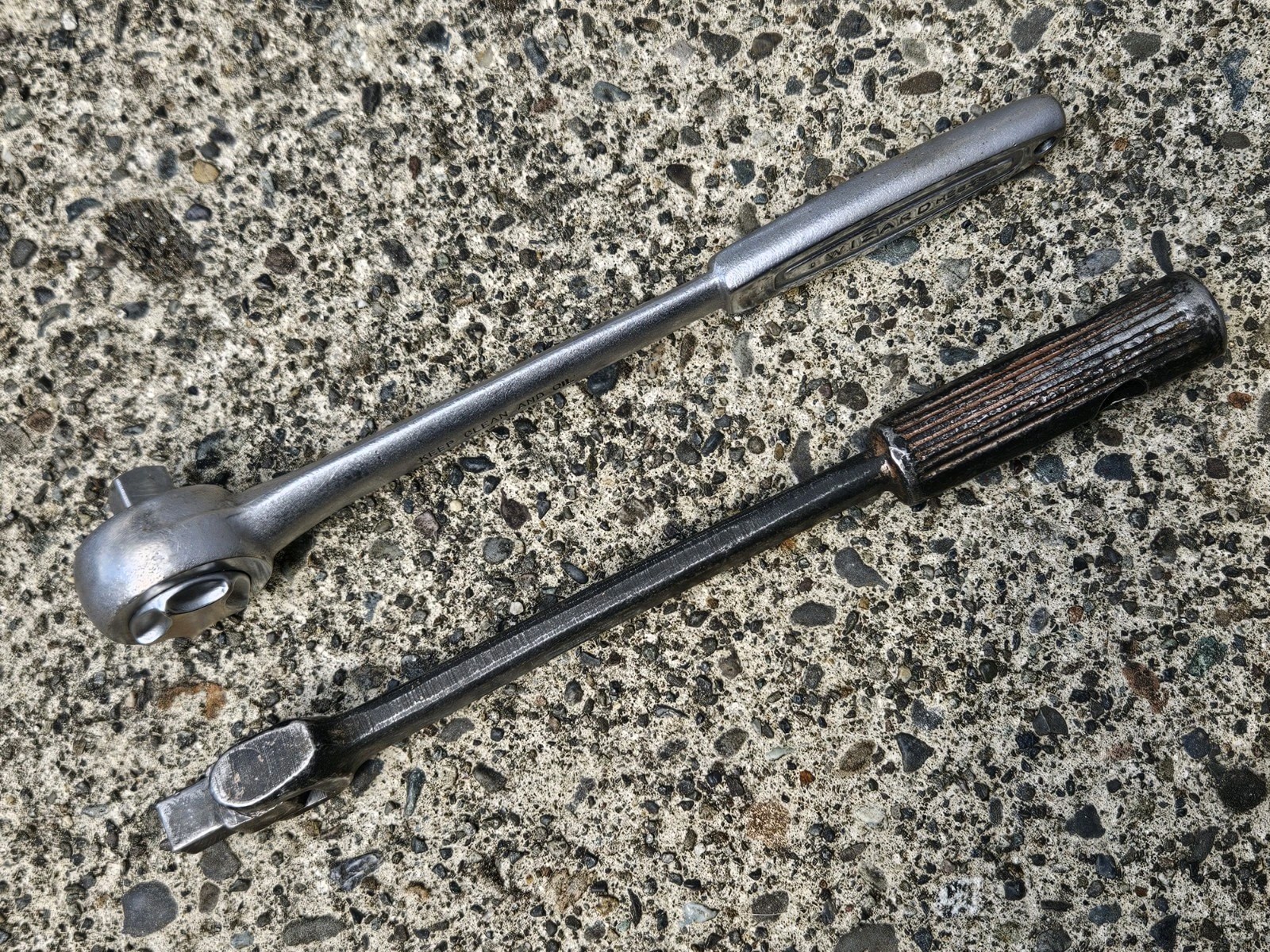 Vtg Wizard H2833 1/2 Ratchet & OTC Owatonna 1/2″ Drive Flex Head Breaker Bar USA