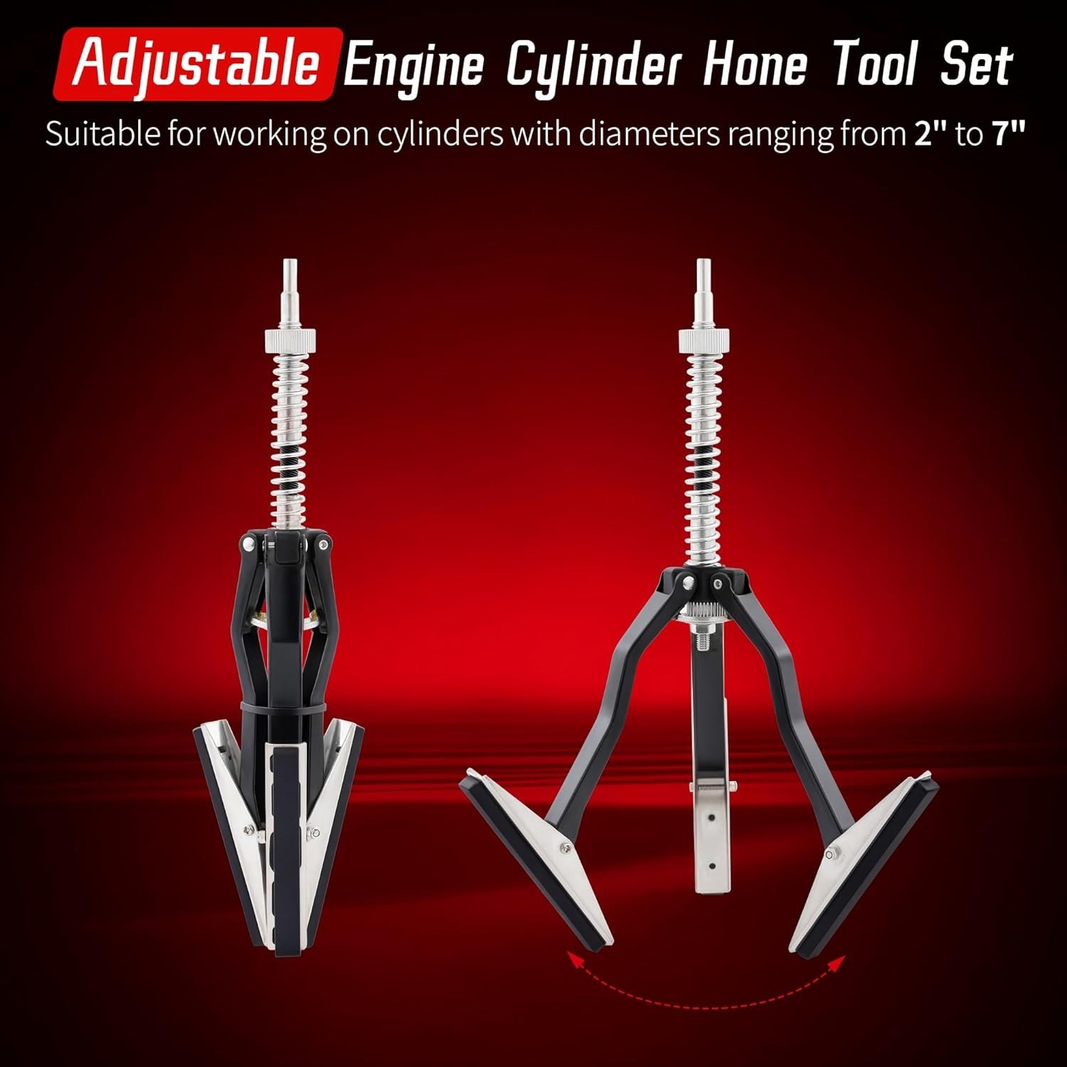 Cylinder Hone Tool Adjustable Engine Honing Tool for 2 to 7 Inch Cylinders