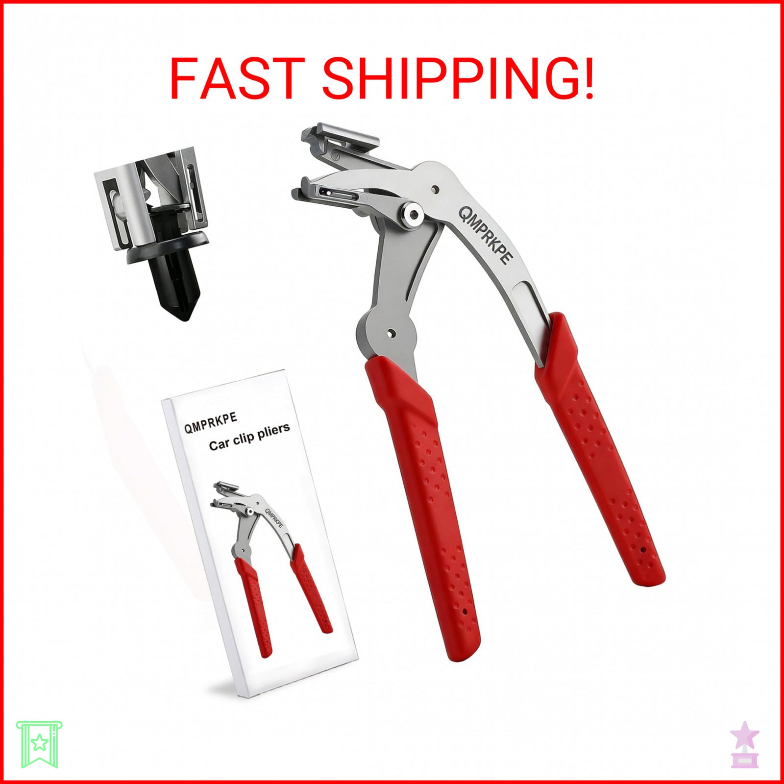 QMPRKPE Car Clip Pliers, 2026 Upgraded Spring-Loaded Panel Clip Removal Tool, Da