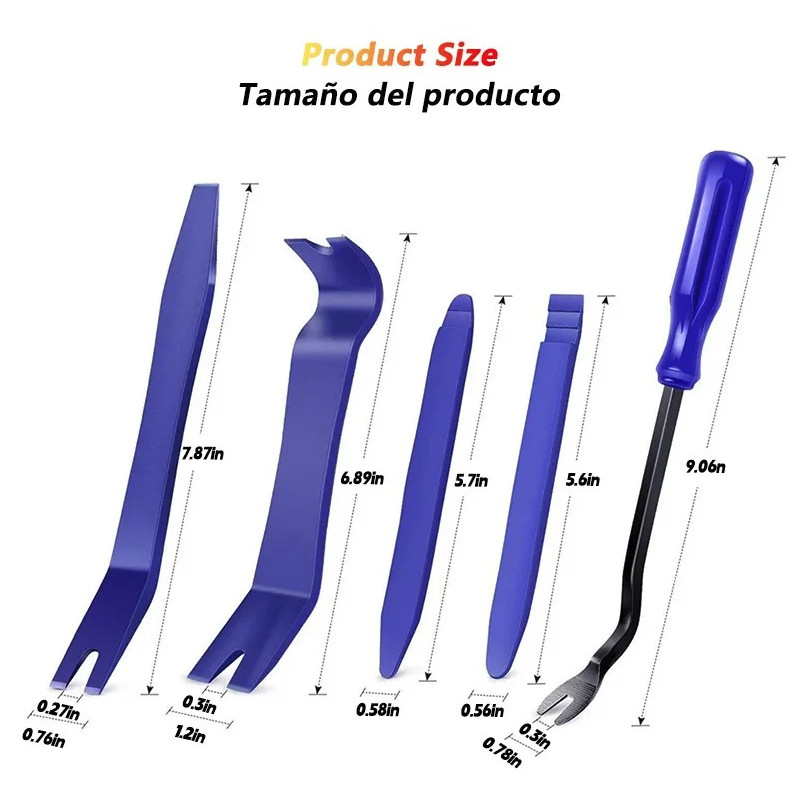 5pcs No‑Scratch Trim Removal Kit – Plastic Pry Tools for Car Panels – NEW