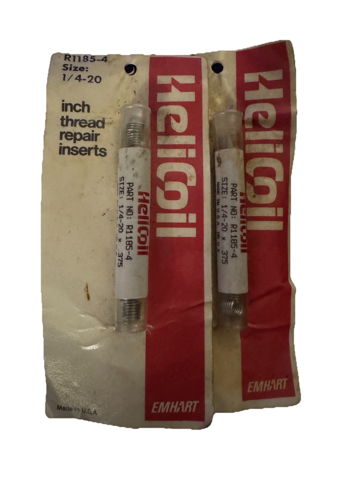 Helicoil R1185-4, 1/4-20 Inch ~tube of 12 thread repair inserts 24 Pieces 2 PACK