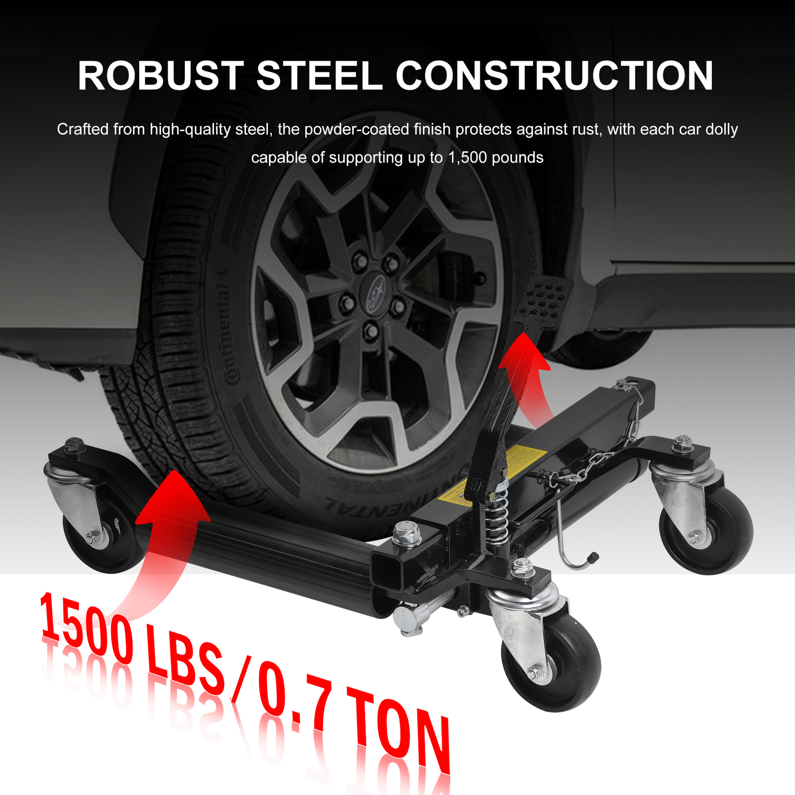 4-PC Hydraulic Car Dollies 12″ Wheel Lift Positioning Jack Auto Dolly Hoist Set