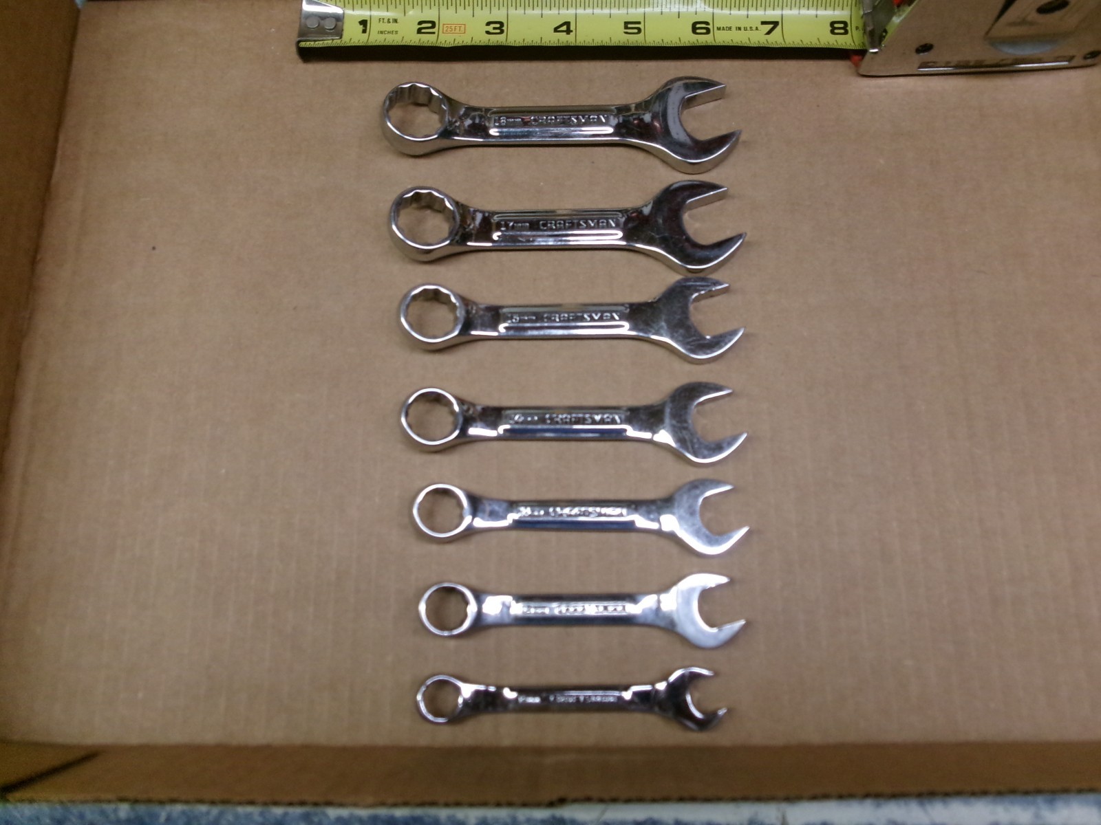 Craftsman Professional 7-Piece Stubby Combination Wrench Set 10-18 MM No 44111