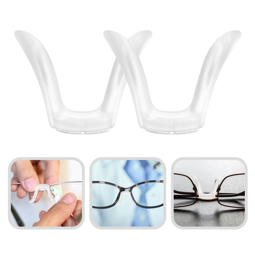 5 Pcs Eyeglass Nose Pads Clear Glasses Silicone Bridge Support for
