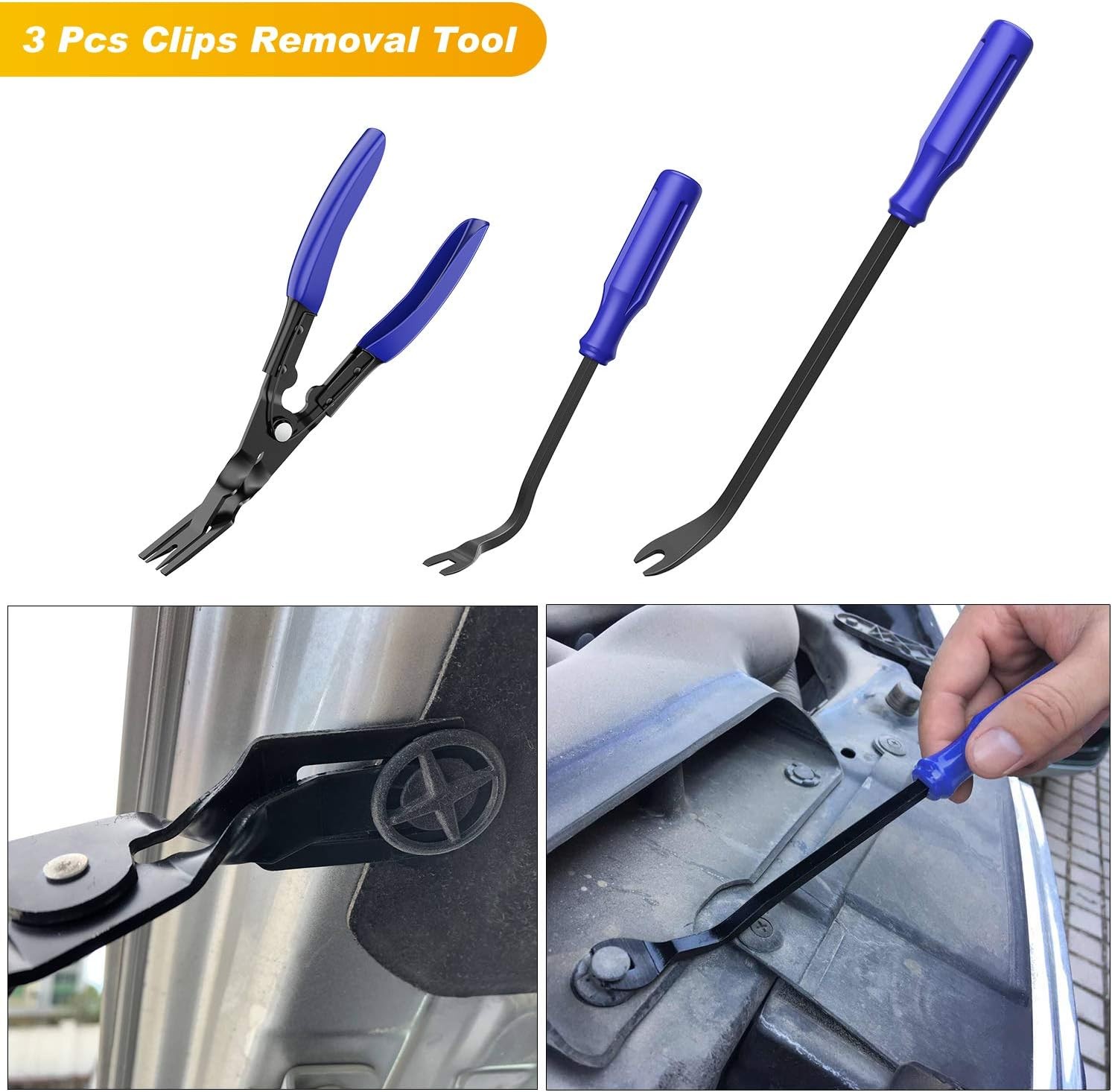 GRC-49 19Pcs Trim Removal Tool Set & Clip Plier Upholstery Remover Nylon Car
