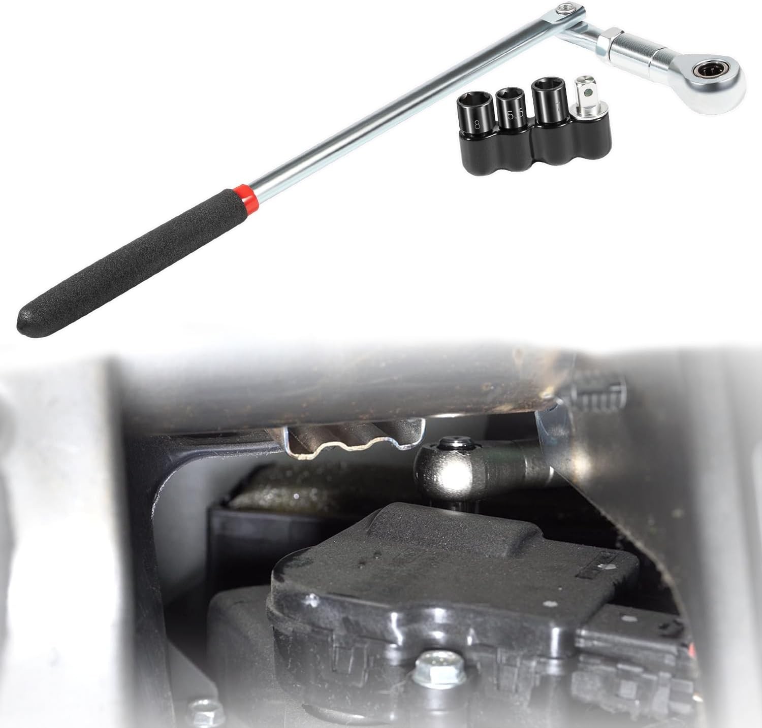 64180 Actuator Motor Wrench Tool Set include Sockets & 1/4″ Square Drive Adapter
