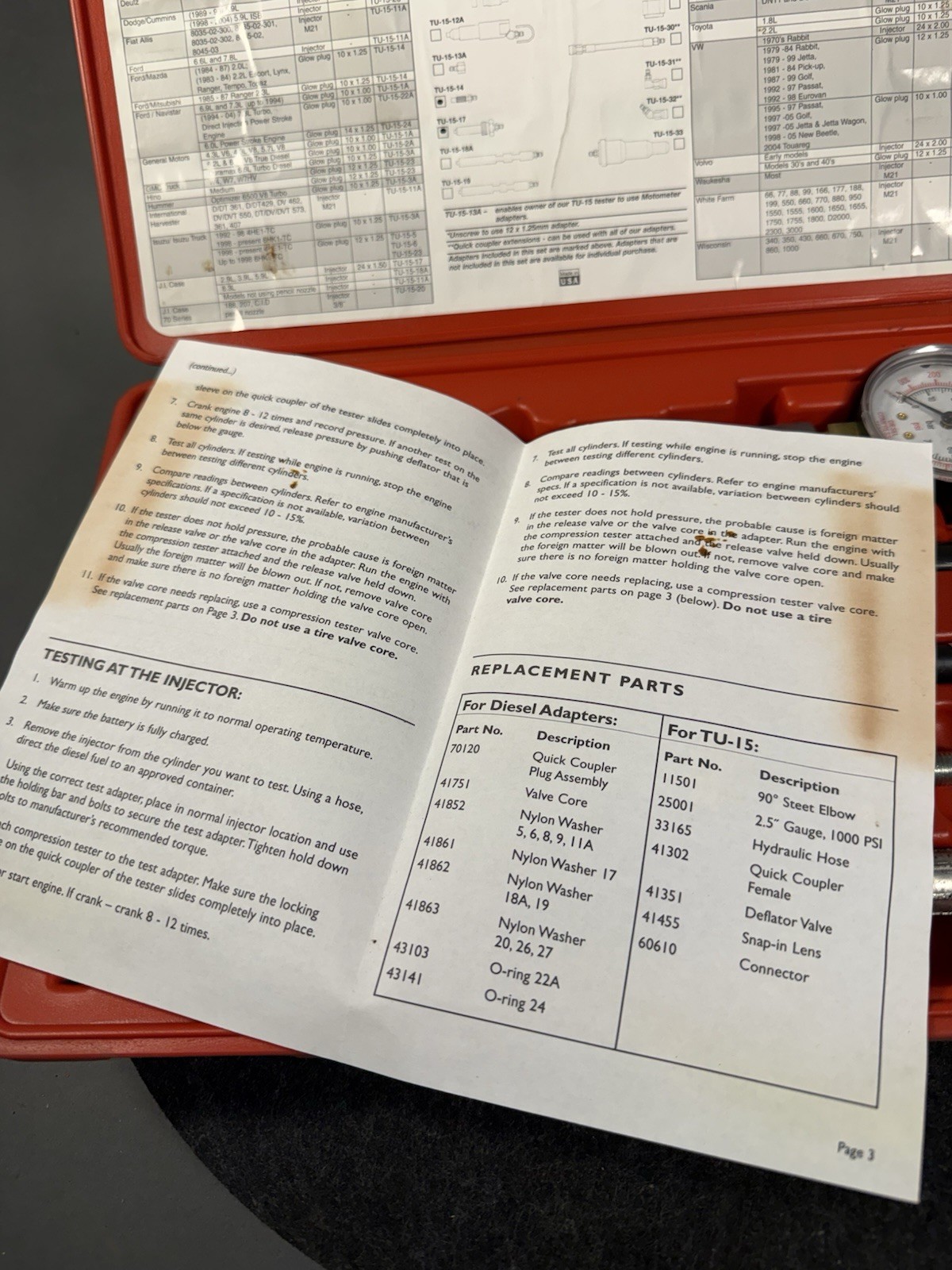 Star Products TU-15-53 Diesel Compression Test Set (tu1553). USA