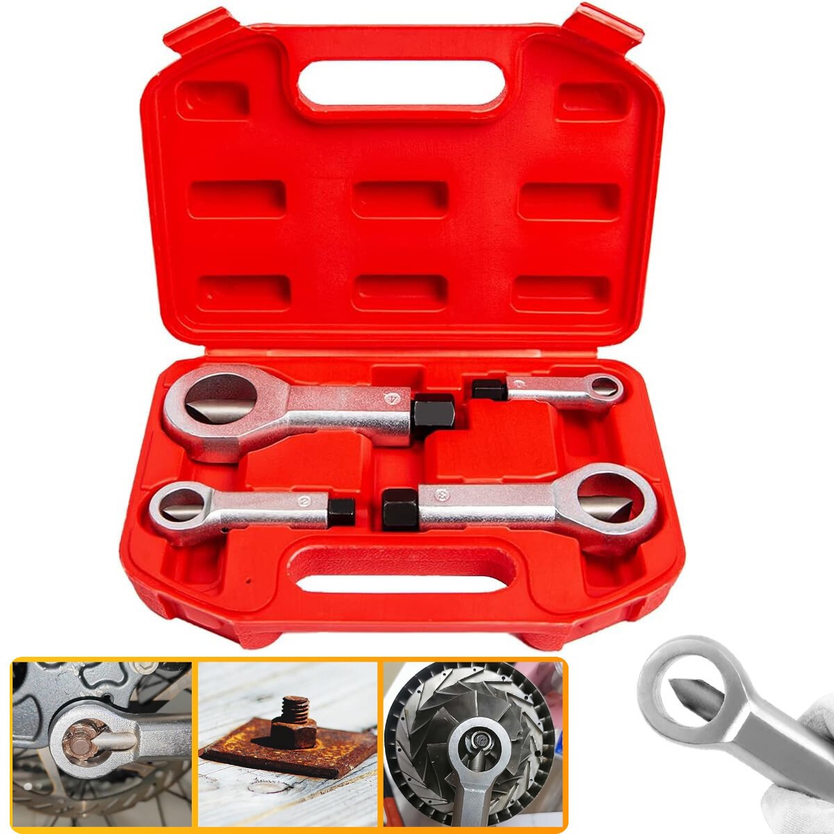 Nut Splitter Breaker 9-27mm Nut Remover Extractor Adjustable Cracker Hand Tool