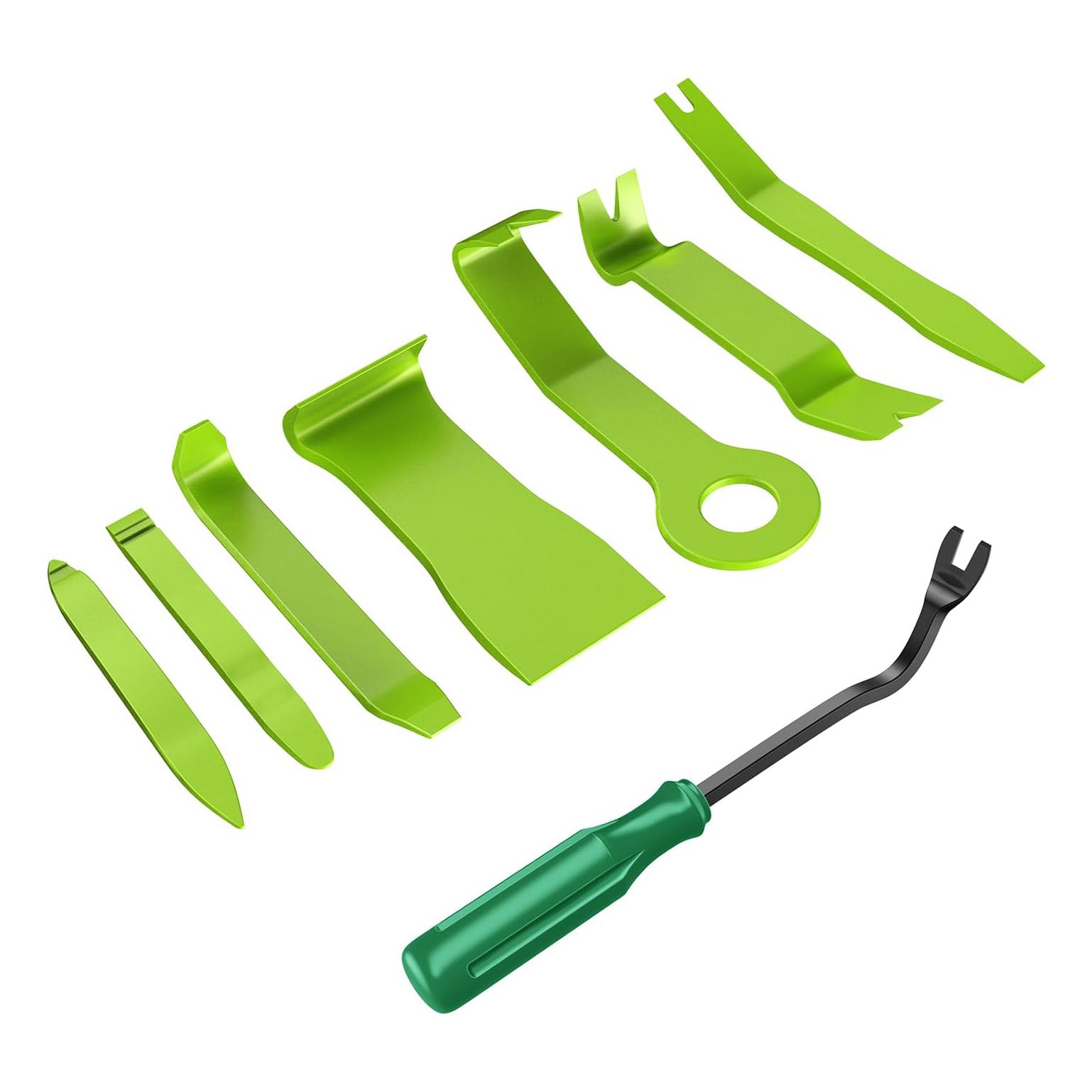 8PCS Trim Fastener Removal Tool Kit Universal For Car Audio Dash Panel-Green