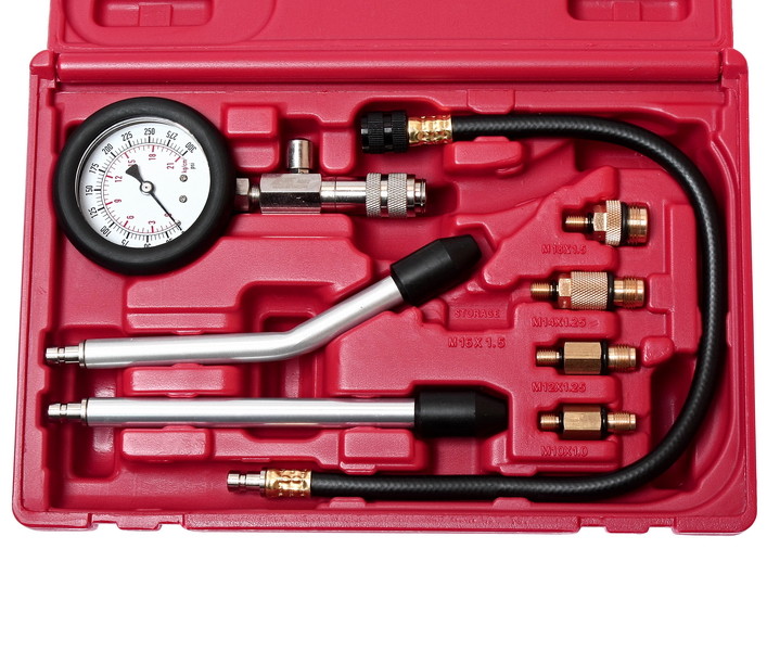 COMBINATION GASOLINE COMPRESSION TESTER with 4 SIZES ADAPTERS, JTC TOOLS # 4077