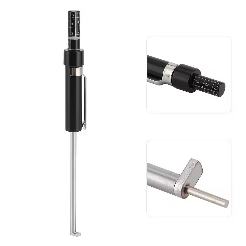 Brake Pad Thickness Gauge Measure Tool w/ Scale car Detection Pen Base Plate 6mm