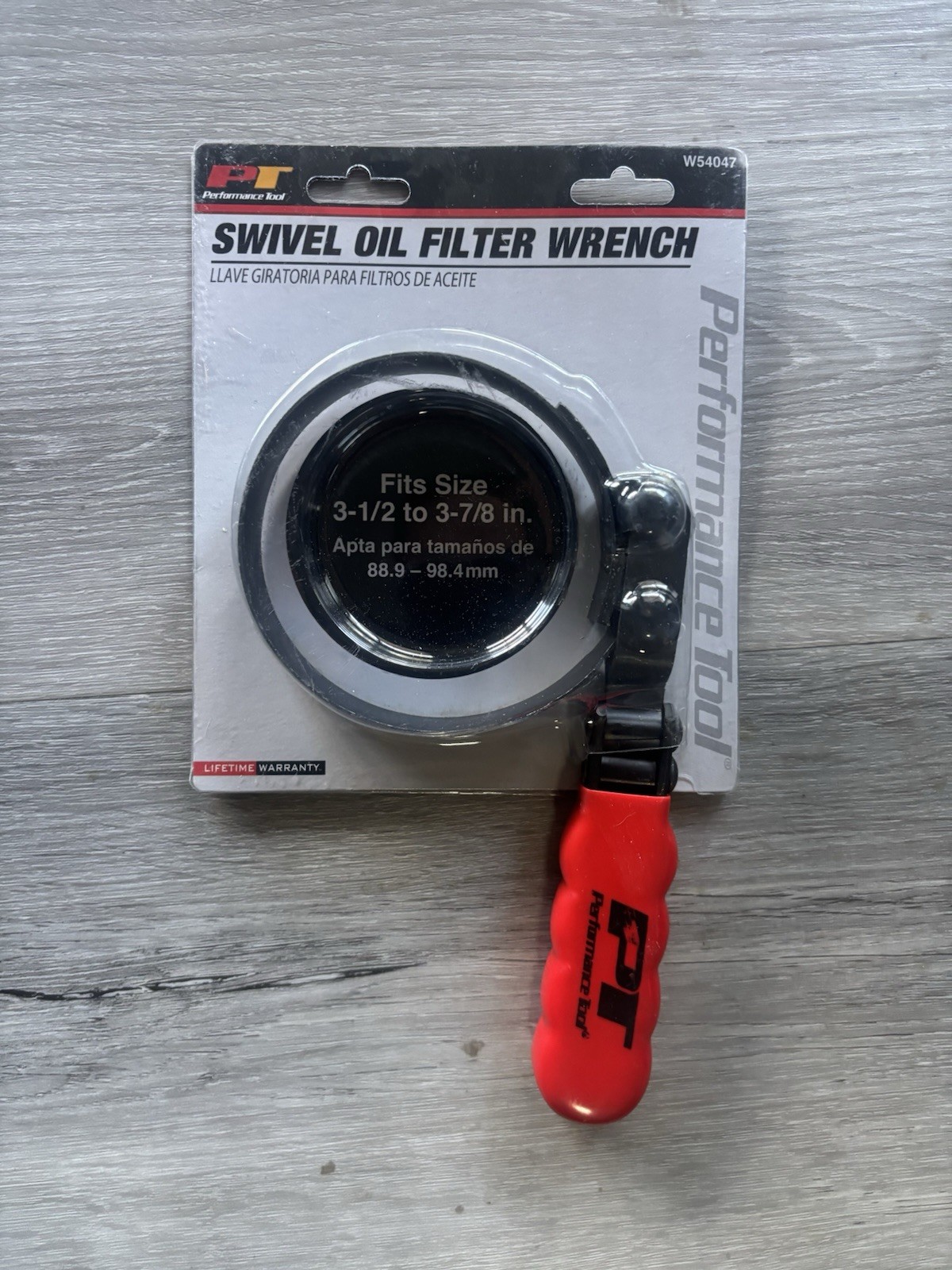 Oil Filter Wrench Swivel , Performance Tool, 3 1/2in. to 3 7/8in., Model# W54047