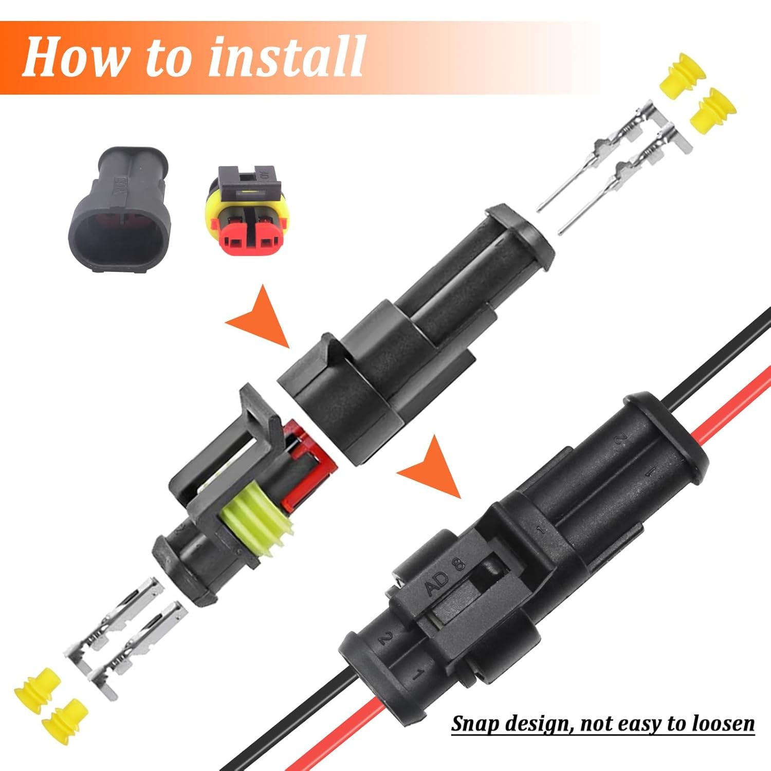 1008PCS 63 Sets Waterproof Automotive Wire Connectors Kit 1/2/3/4/5/6 Pin…